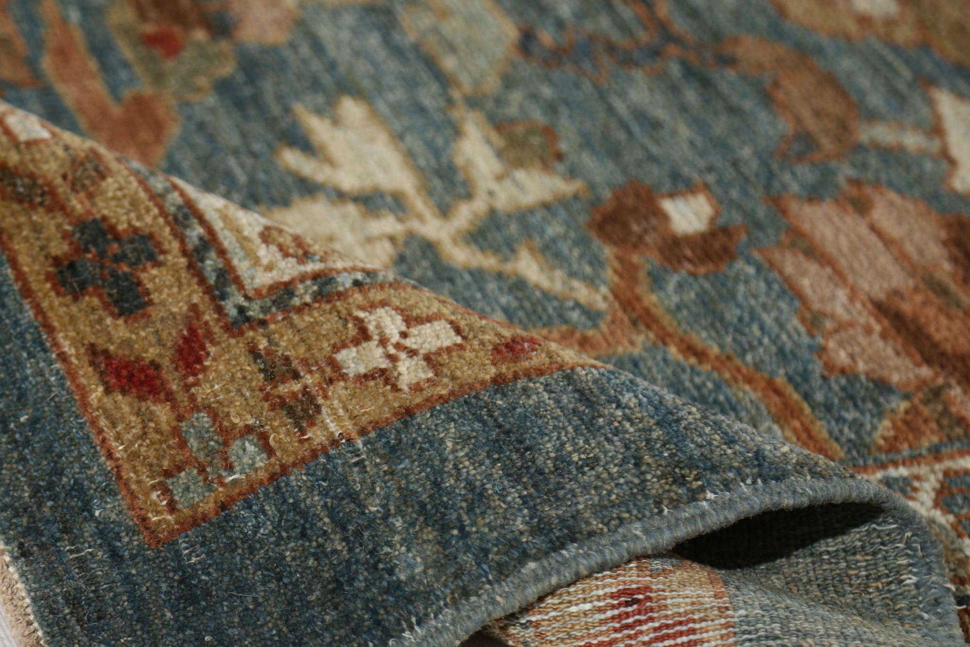 Persian Sultanabad Runner Rug - Wool Gray Design - 96196 In Excellent Condition For Sale In Dallas, TX