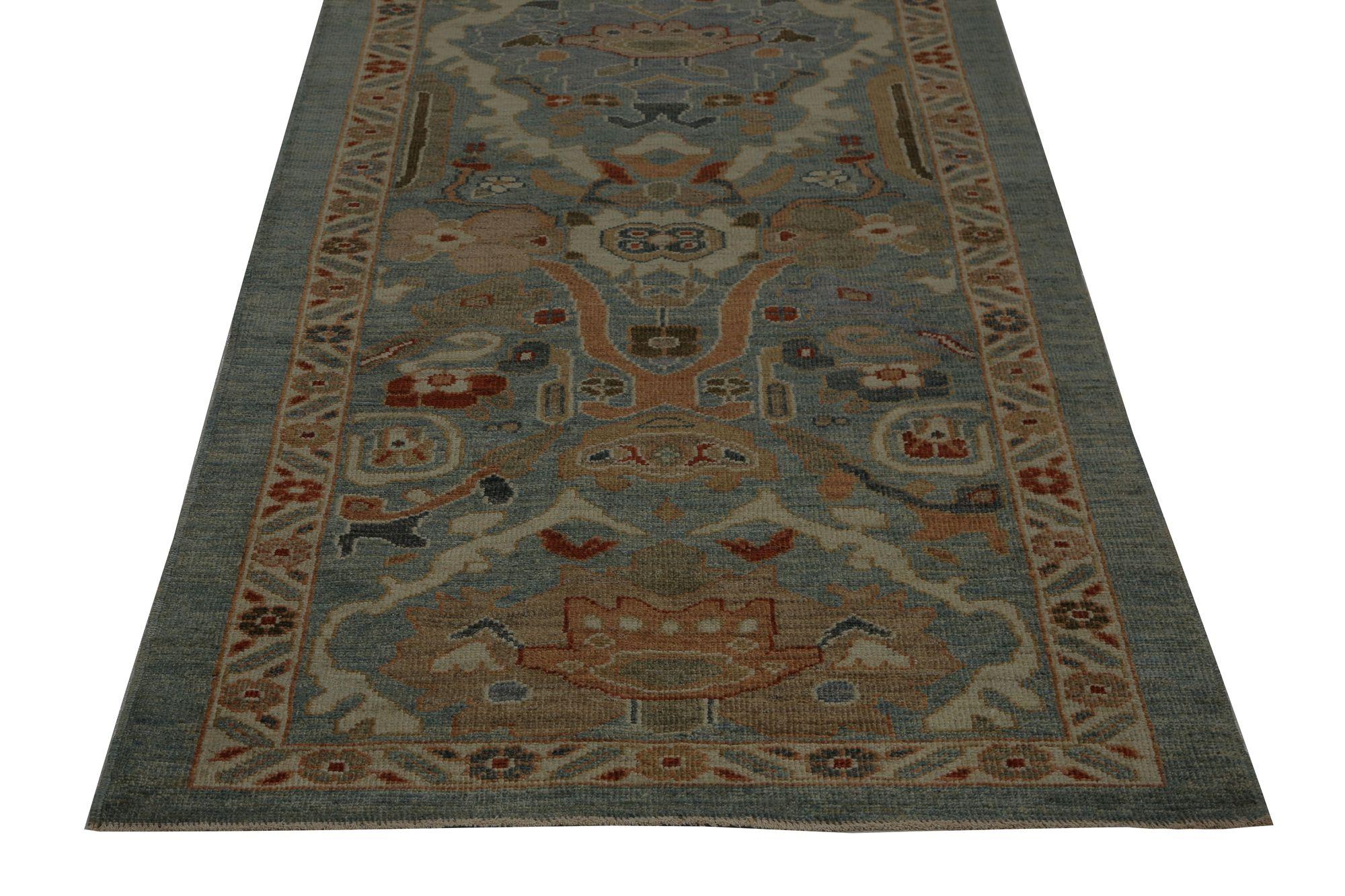 Sultanabad-Läufer aus Afghanistan in Sultanabad in Grau - Wolle mit grauem Design - 97303 (Stammeskunst) im Angebot
