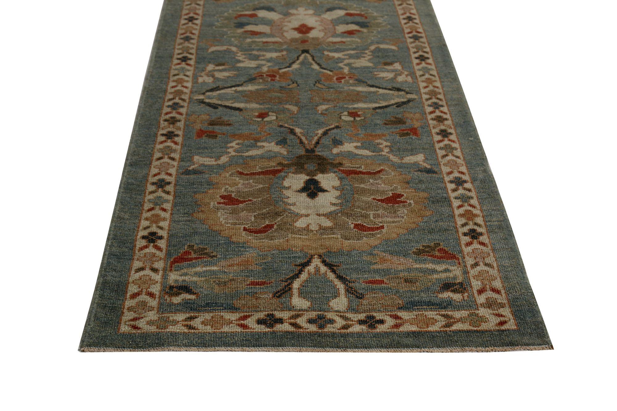Sultanabad-Läufer aus Afghanistan in Sultanabad in Grau - Wolle mit grauem Design - 97307 (Stammeskunst) im Angebot