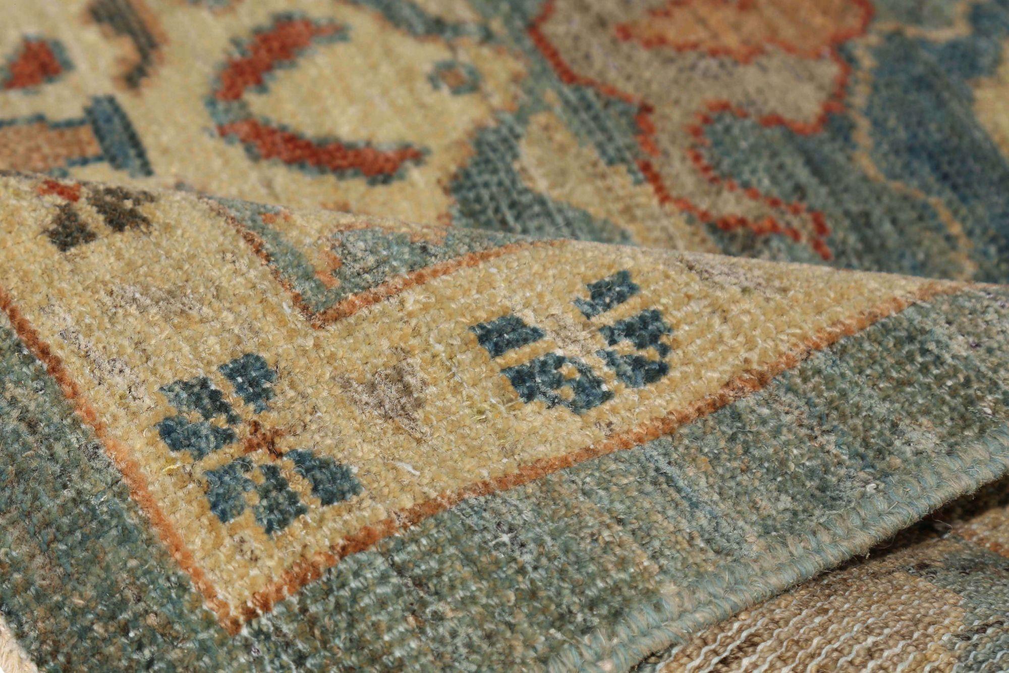 Tribal Tapis de couloir Sultanabad en laine gris ivoire - 95780 en vente