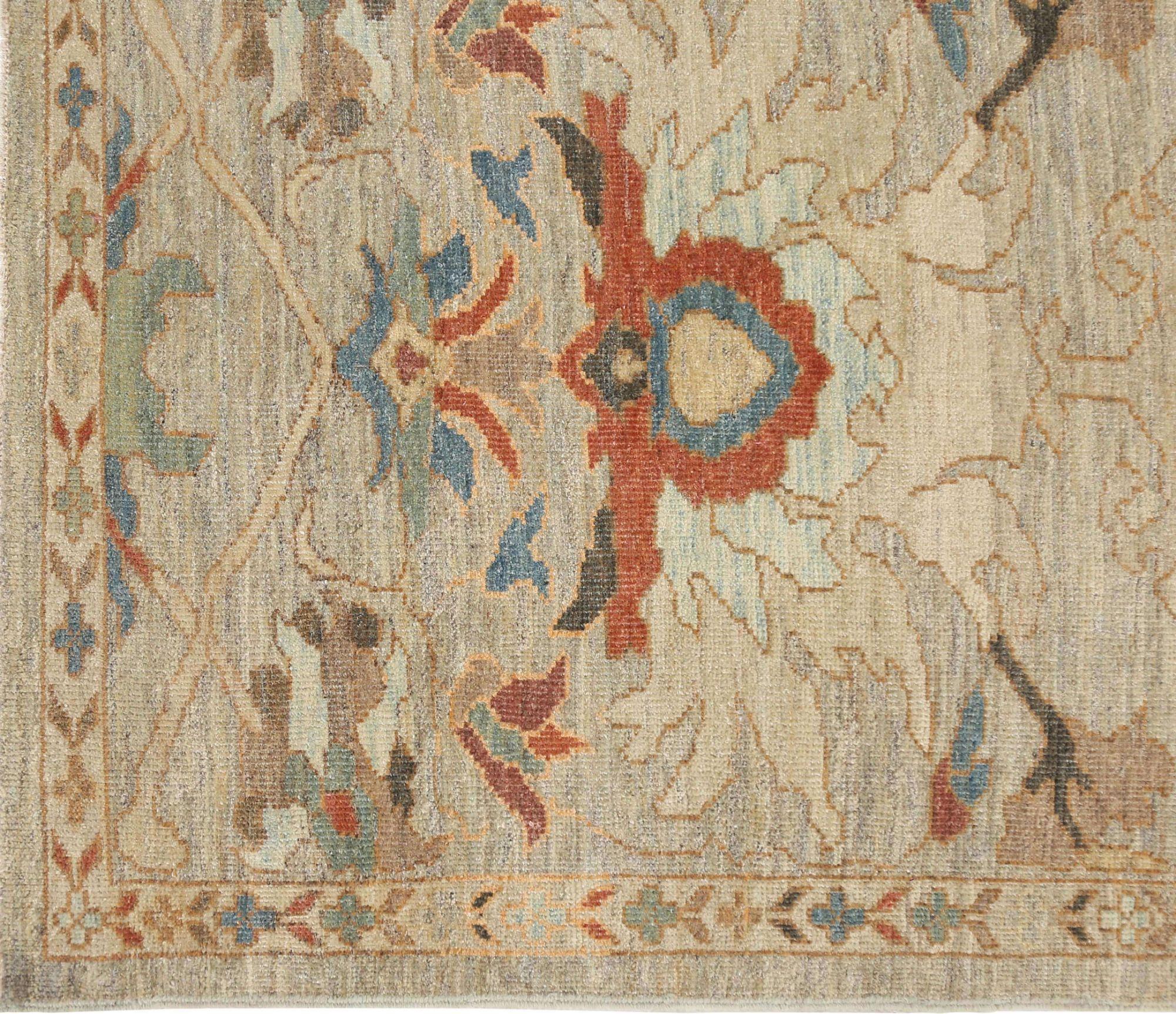 Entdecken Sie die Eleganz des afghanischen Sultanabad-Teppichs mit Läufer um 1990. Dieses exklusive Design aus Wolle und Elfenbein ist perfekt, um Ihren Raum zu verschönern.