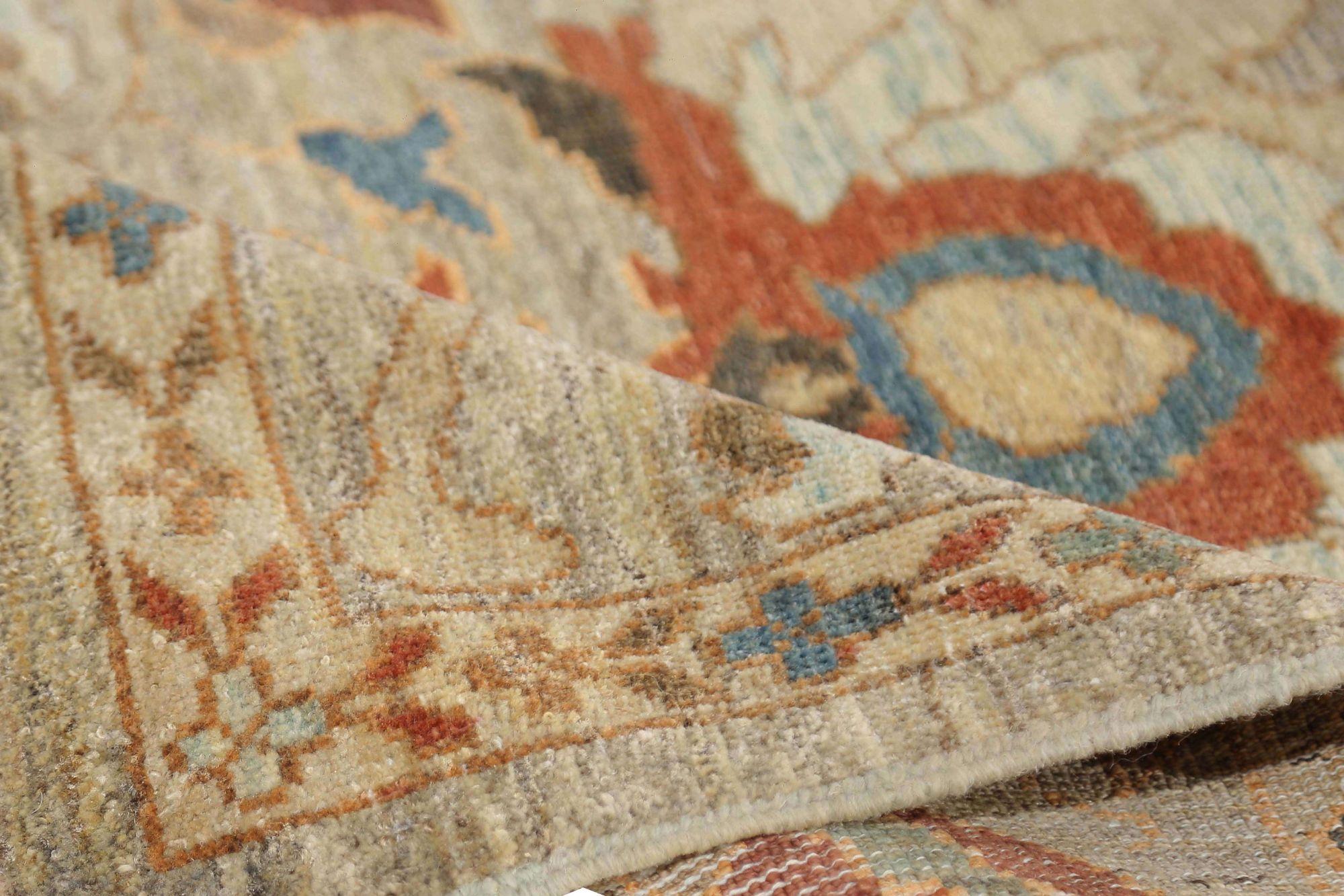 Afghanistan Sultanabad Läufer Teppich - Wolle Elfenbein Design - 95819 (Stammeskunst) im Angebot