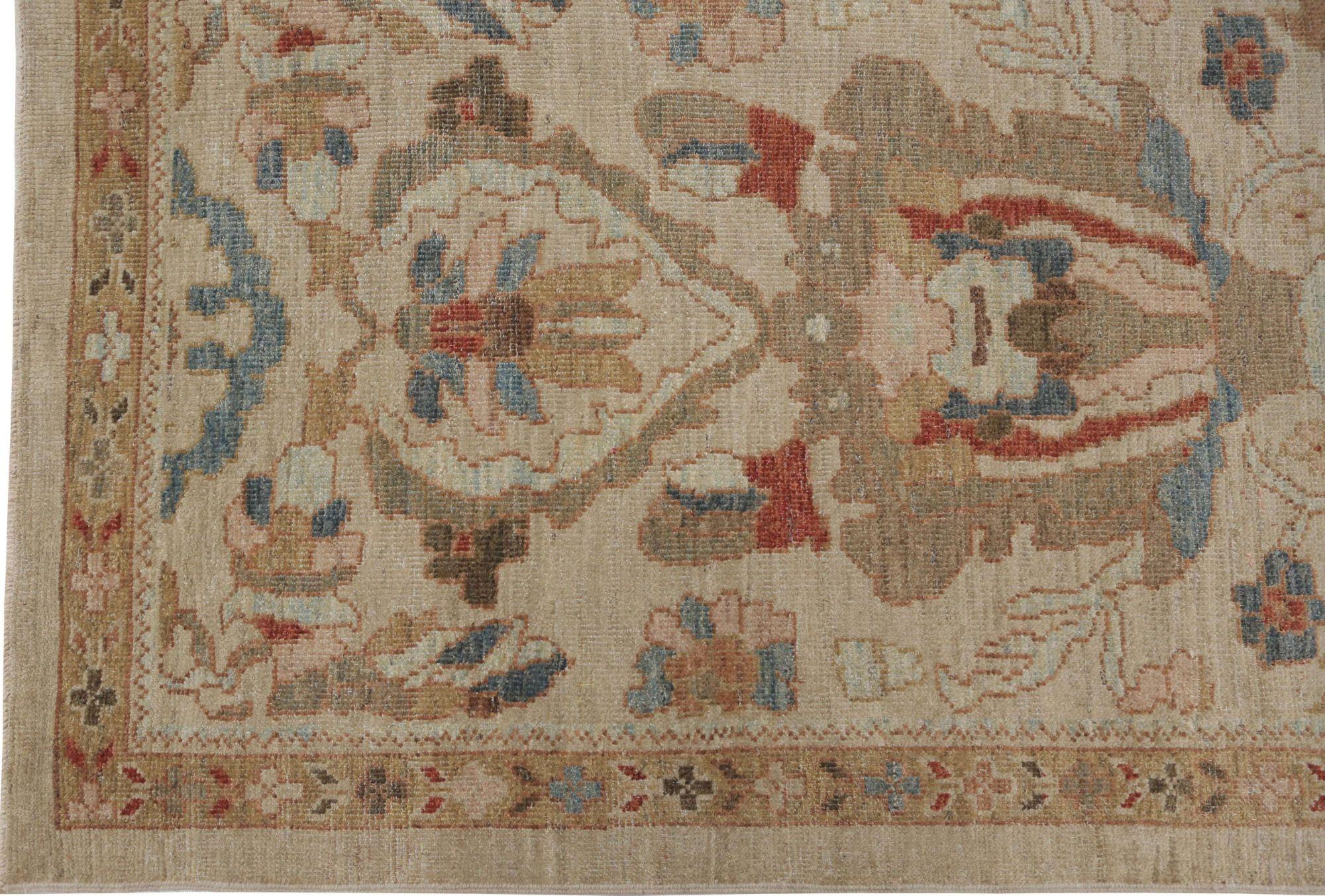 Entdecken Sie die Eleganz des afghanischen Sultanabad-Teppichs mit Läufer um 1990. Dieses exklusive Design aus Wolle und Elfenbein ist perfekt, um Ihren Raum zu verschönern.