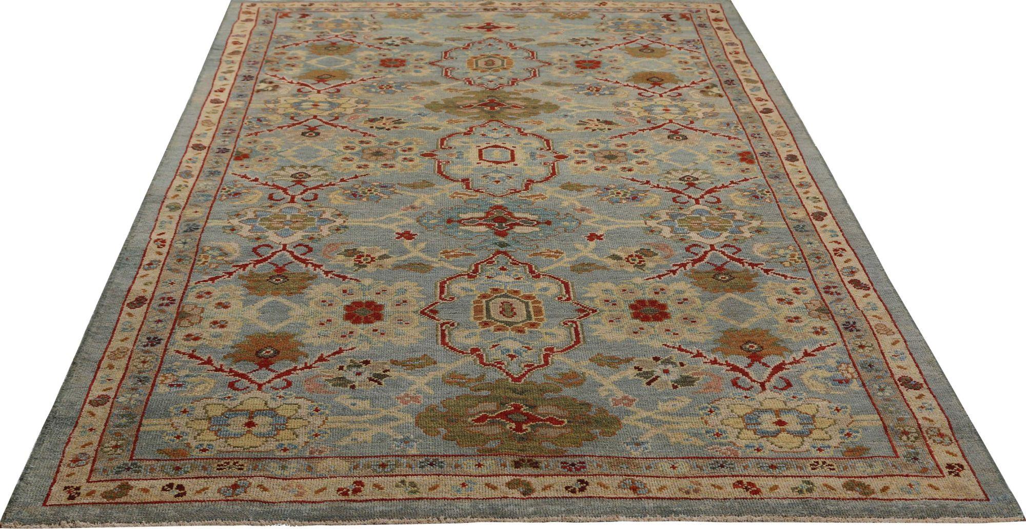 Sultanabad Kleiner Teppich aus Wolle in Blau aus Afghanistan Sultanabad - 95977 (Afghanisch) im Angebot
