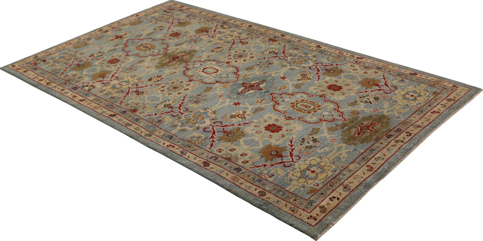 Sultanabad Kleiner Teppich aus Wolle in Blau aus Afghanistan Sultanabad - 95977 im Zustand „Hervorragend“ im Angebot in Dallas, TX