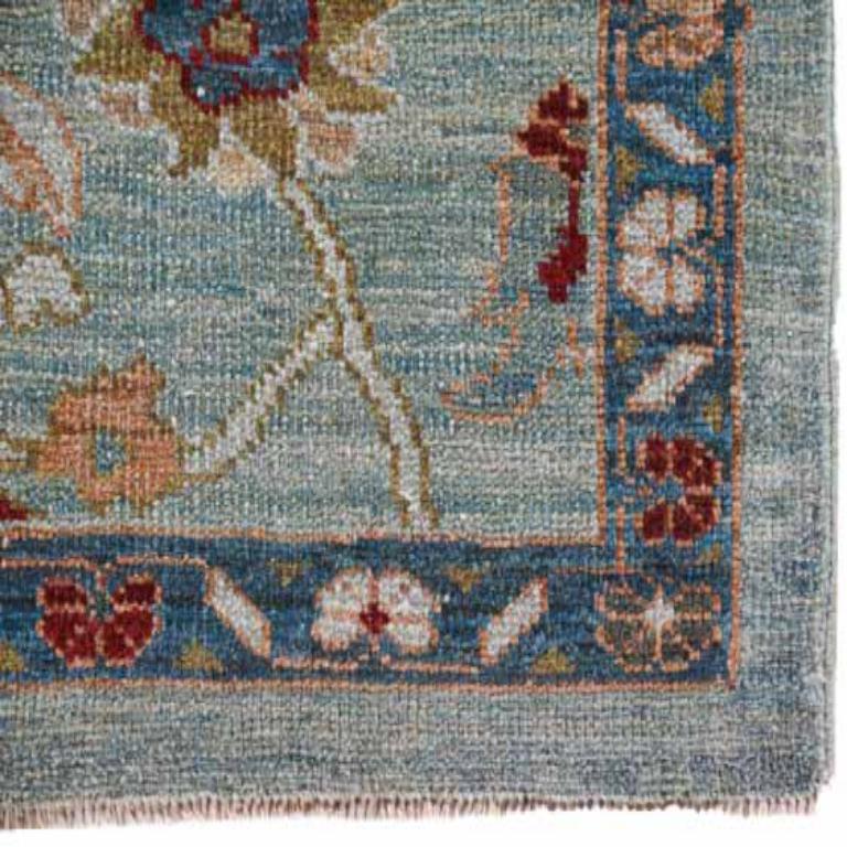 Kleiner Sultanabad-Teppich aus Wolle in Blau und Rot aus Afghanistan - 91055 (Afghanisch) im Angebot