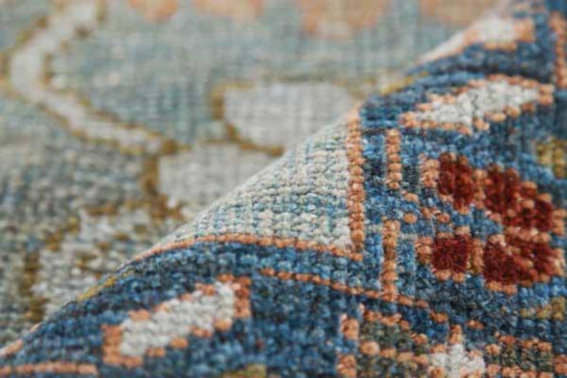 Kleiner Sultanabad-Teppich aus Wolle in Blau und Rot aus Afghanistan - 91055 im Zustand „Hervorragend“ im Angebot in Dallas, TX