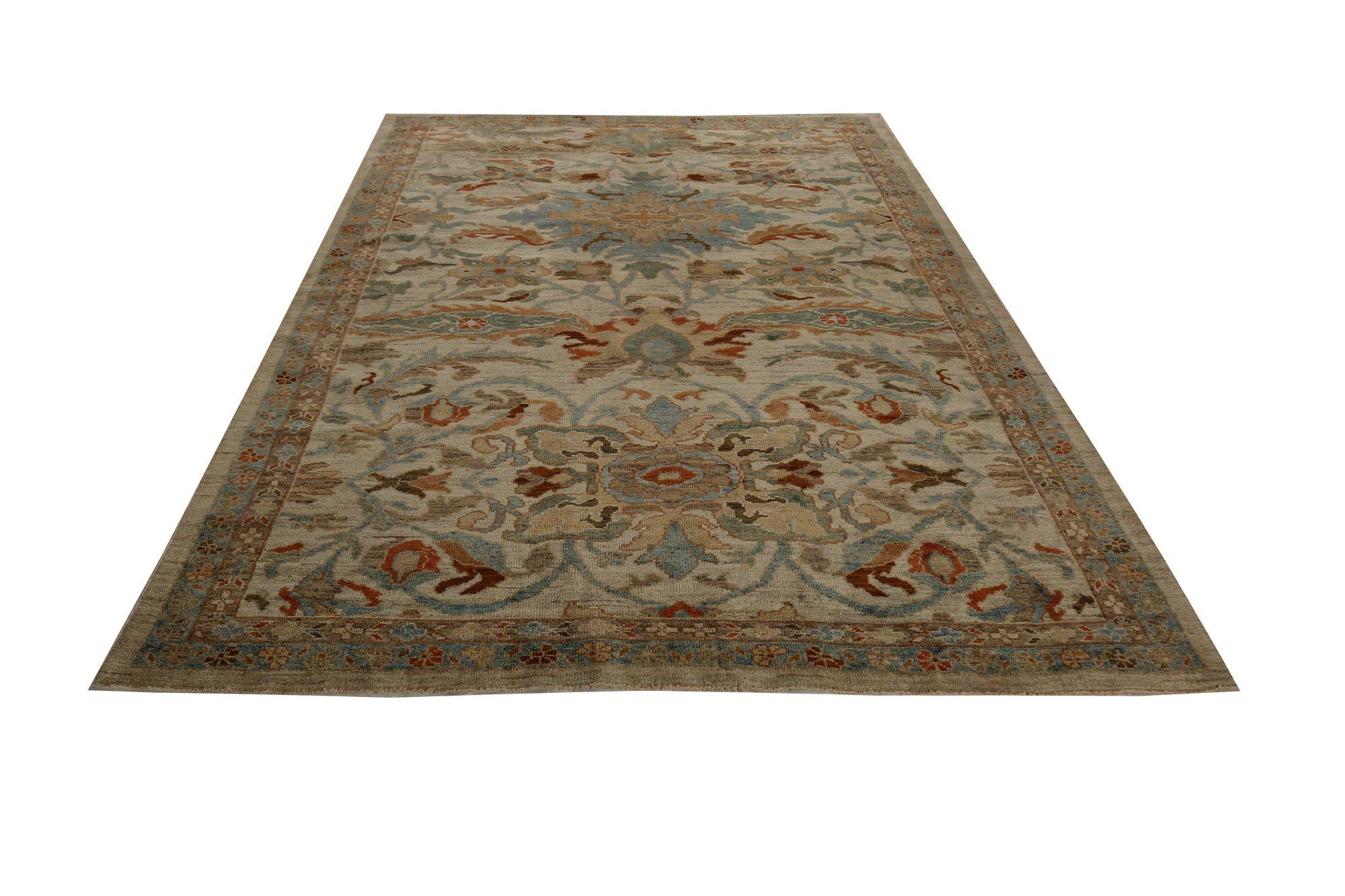 Sultanabad Afghanistan Sultanabad Kleiner Teppich - Wolle Elfenbein Design - 97308 im Zustand „Hervorragend“ im Angebot in Dallas, TX