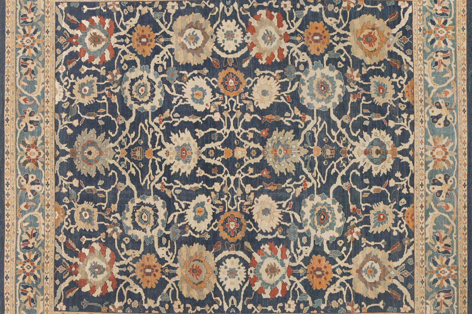 Afghano Afghanistan Sultanabad Rugs quadrati - Lana blu navy - 95876 in vendita