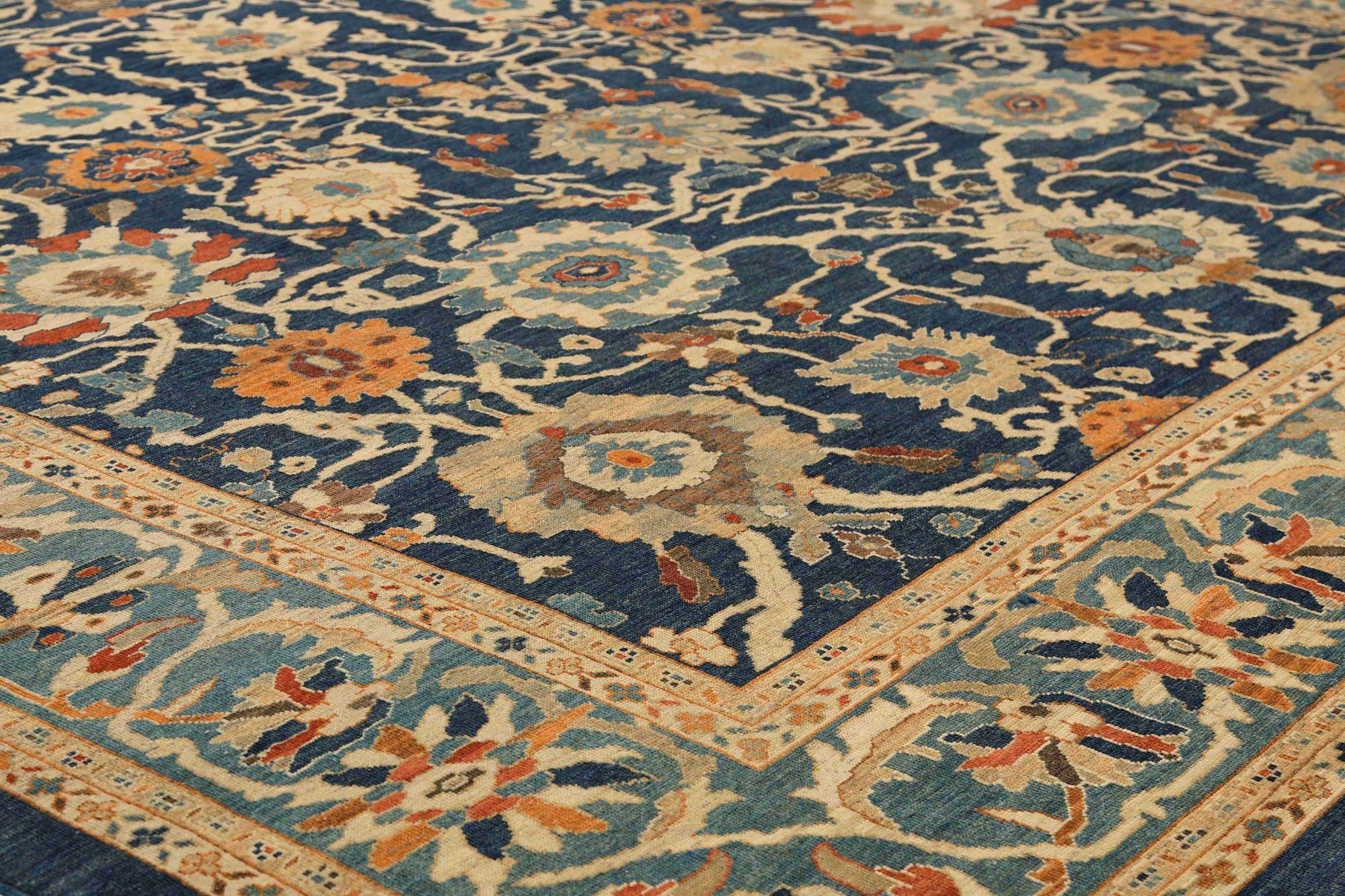 Afghanistan Sultanabad Rugs quadrati - Lana blu navy - 95876 In condizioni ottime in vendita a Dallas, TX