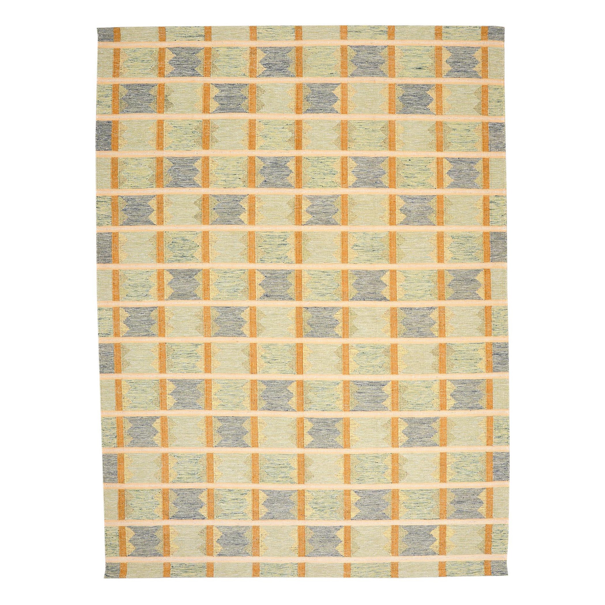 Afghanistan Schwedische Kollektion Teppiche - Wolle Blau Elfenbein - 97360
