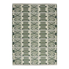 Afghanistan Swedish Collection Area Rugs - Wool Green Ivory - 97359