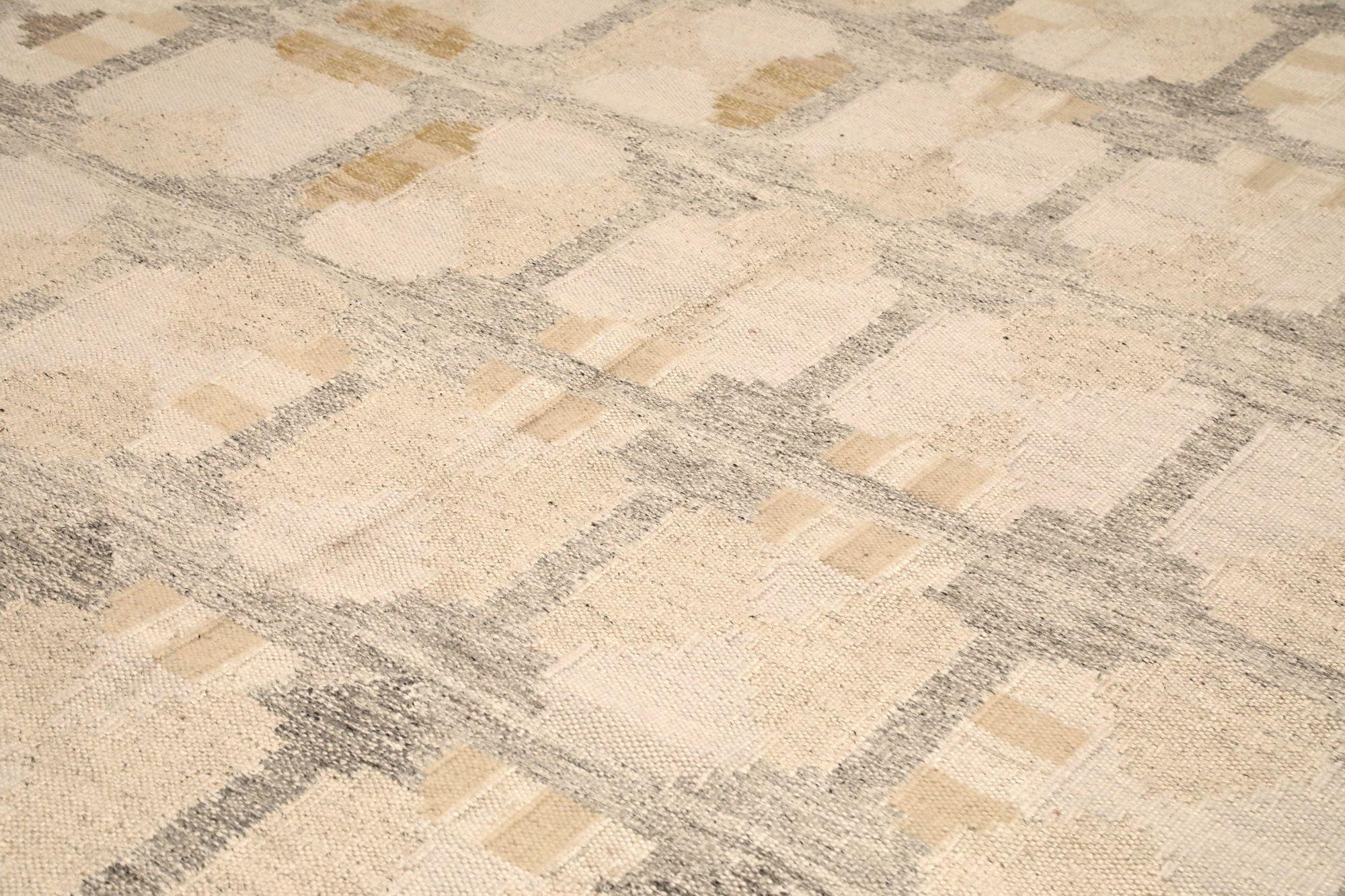 Afghanistan Schwedische Kollektion Afghanistan Teppiche - Wolle Elfenbein Design - 97347 (Stammeskunst) im Angebot