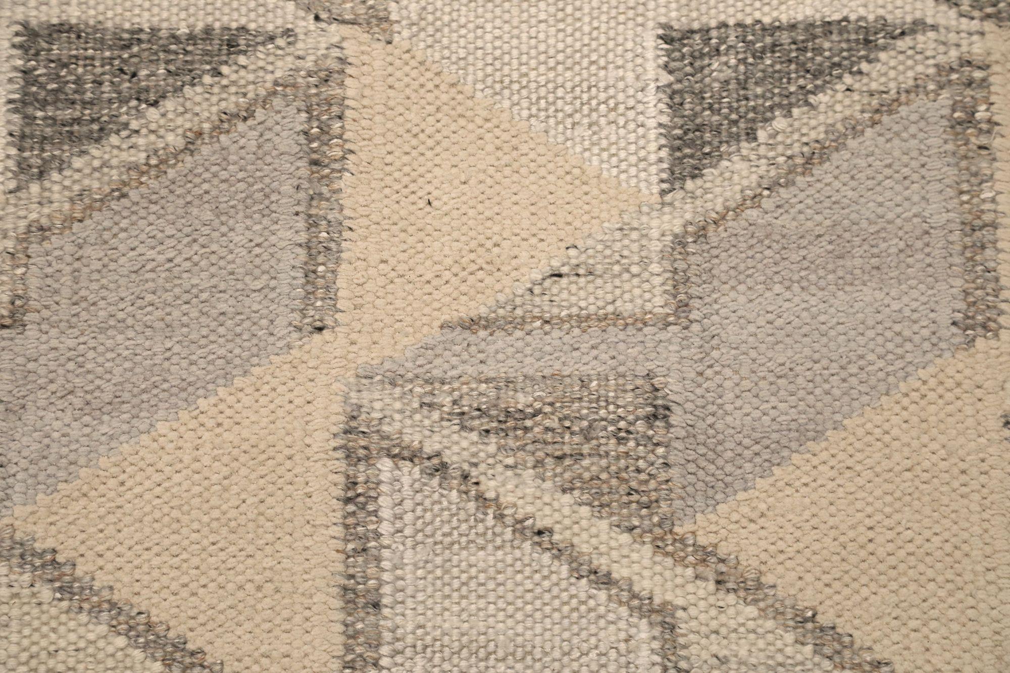 Afghanistan Schwedische Kollektion Afghanistan Teppiche - Wolle Elfenbein Design - 97348 im Zustand „Hervorragend“ im Angebot in Dallas, TX
