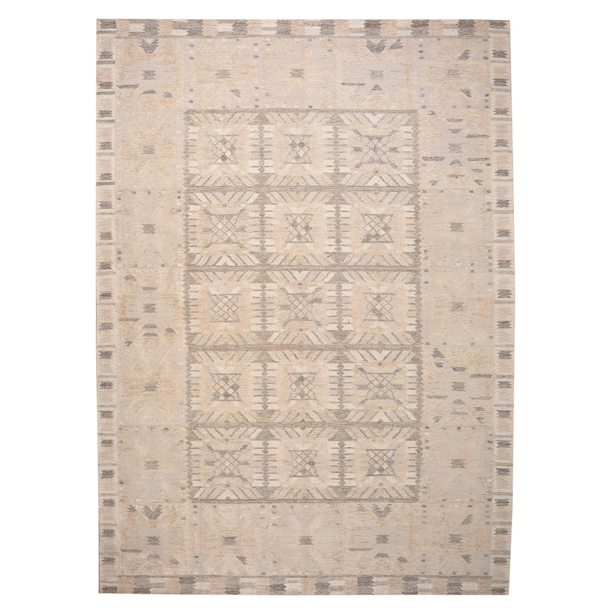 Afghanistan Schwedische Kollektion Teppiche - Wolle Elfenbein Design - 97349