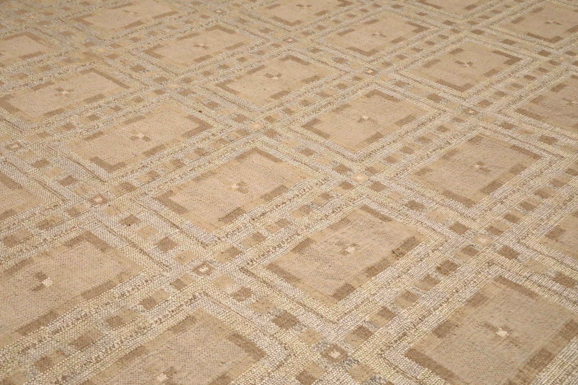 Afghanistan Schwedische Kollektion Over Size Teppich - Wolle Elfenbein - 97342 (Stammeskunst) im Angebot