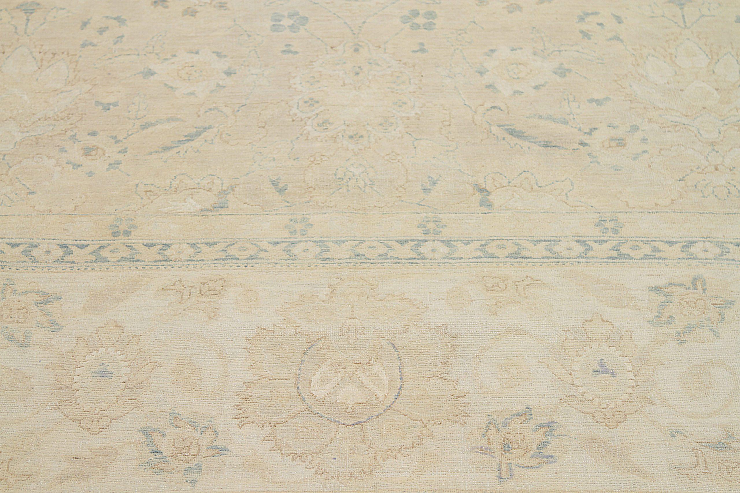 Afghanistan Täbris-Teppiche Circa 1990 - Wolle Grau Elfenbein Taupe Design - 92557 (Stammeskunst) im Angebot