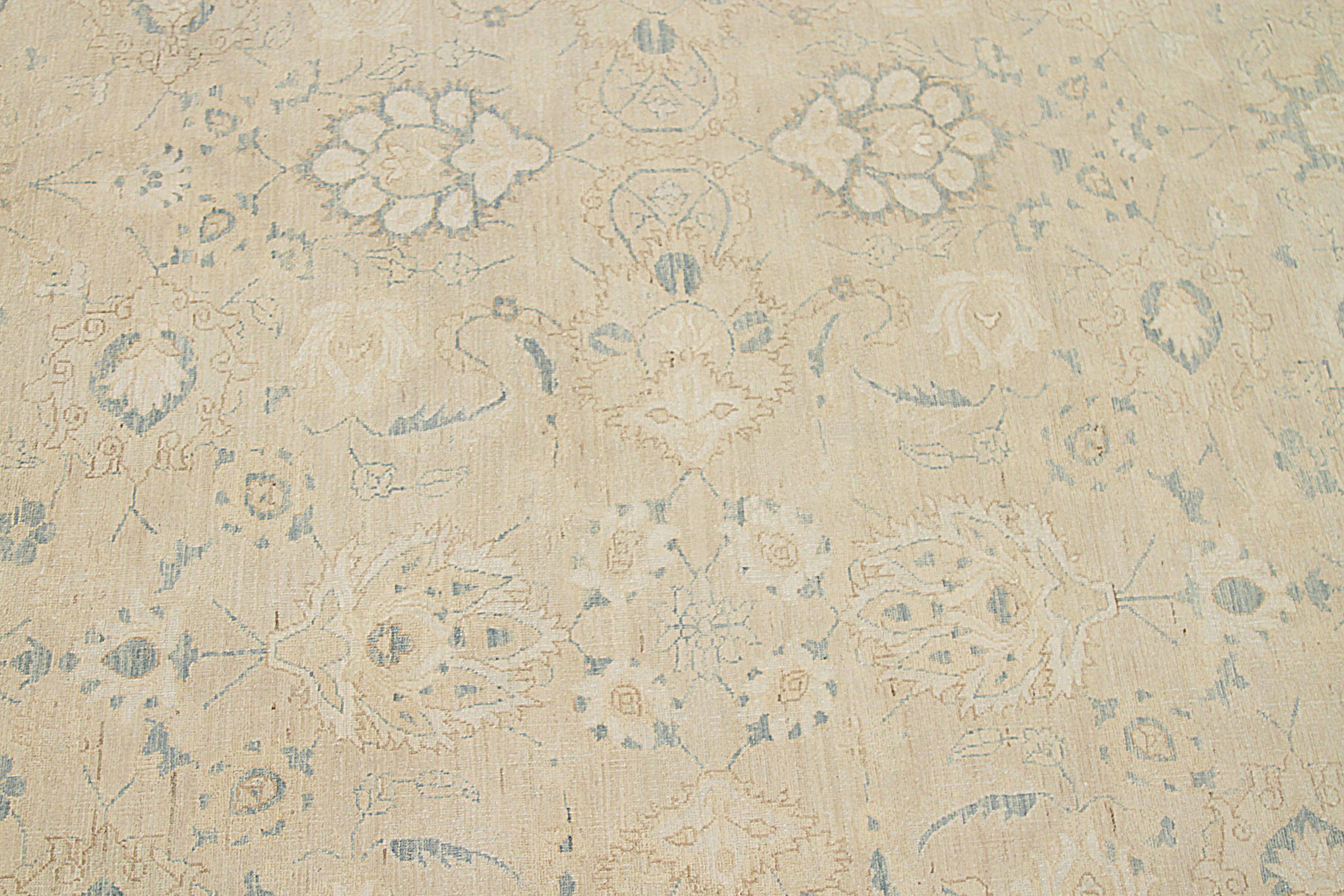 Afghanistan Täbris-Teppiche Circa 1990 - Wolle Grau Elfenbein Taupe Design - 92557 im Zustand „Hervorragend“ im Angebot in Dallas, TX