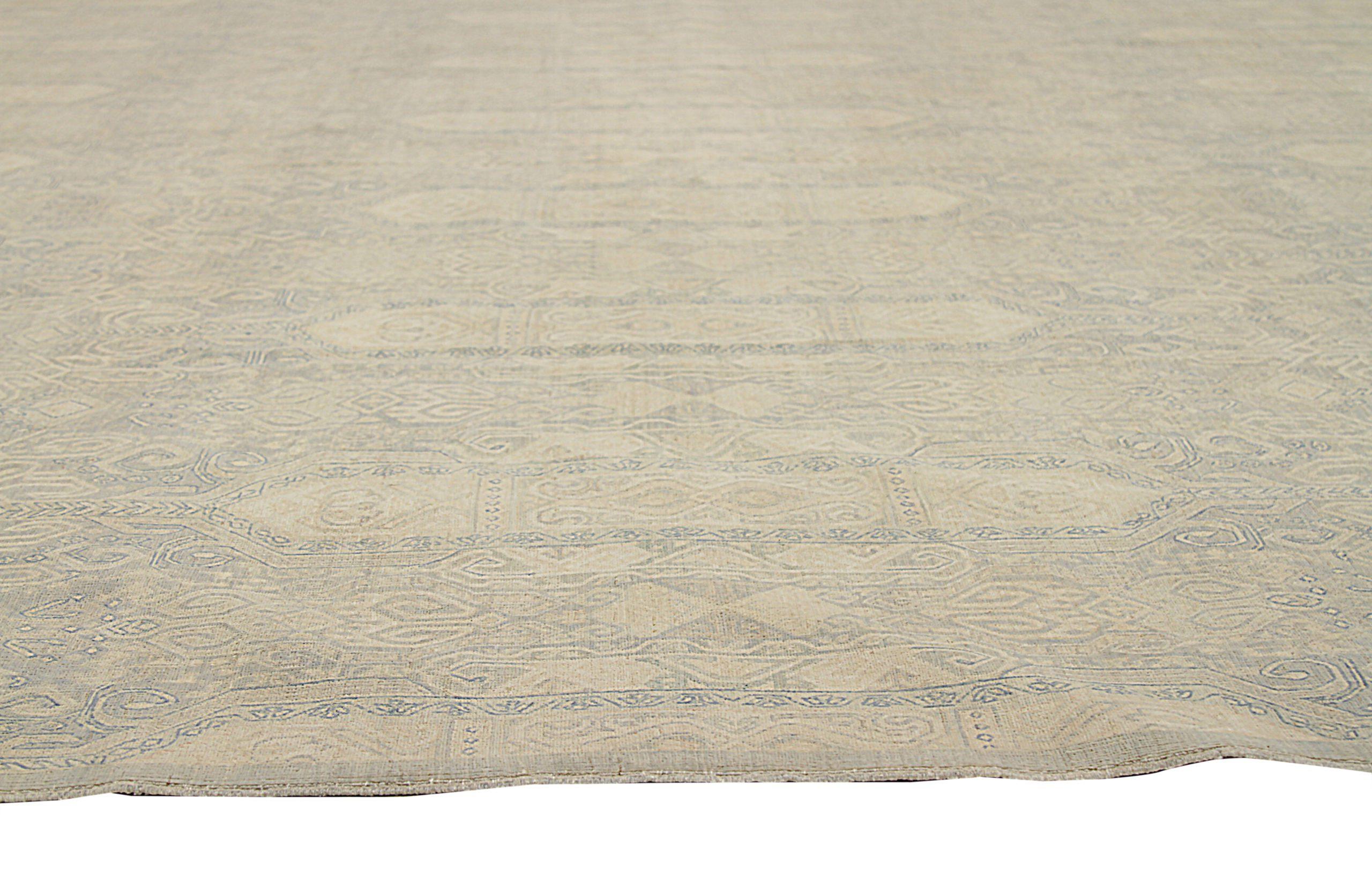 Afghano Tappeti Afghanistan Tabriz Circa 1990 - Lana Avorio Taupe Design - 92560 in vendita