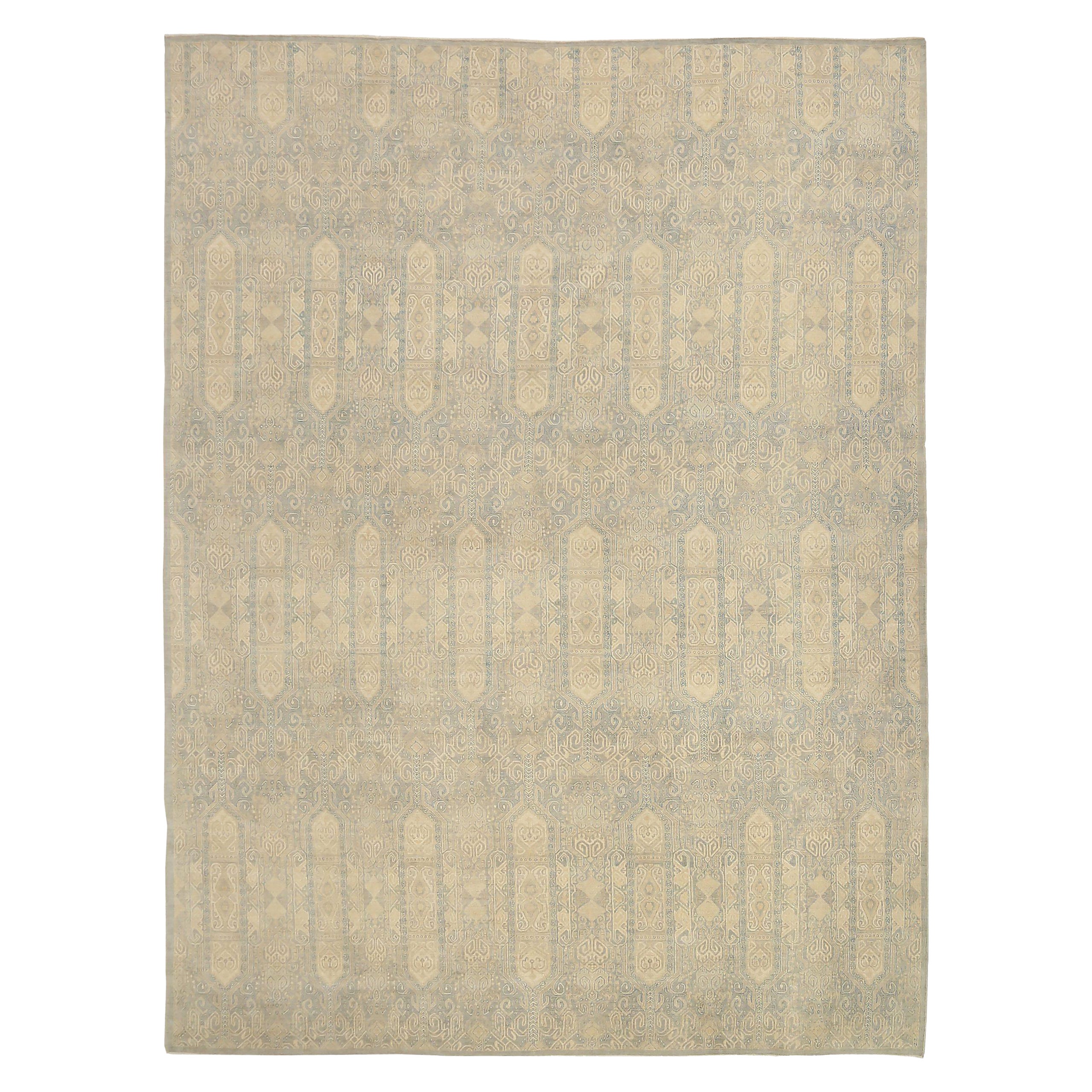 Tappeti Afghanistan Tabriz Circa 1990 - Lana Avorio Taupe Design - 92560 in vendita