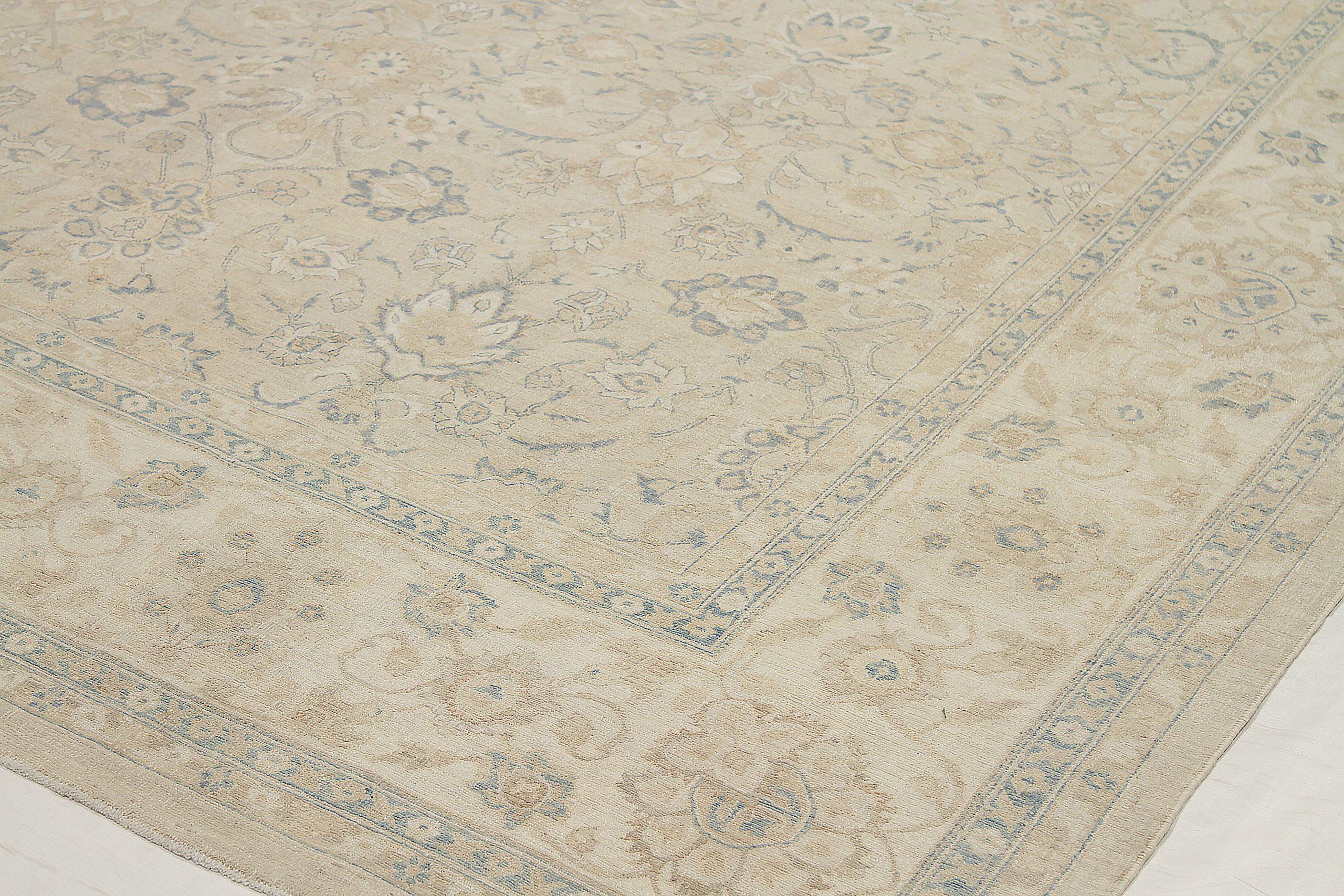 Tribale Tappeti dell'Afghanistan Tabriz Circa 1990 - Lana Avorio Taupe Design - 92561 in vendita