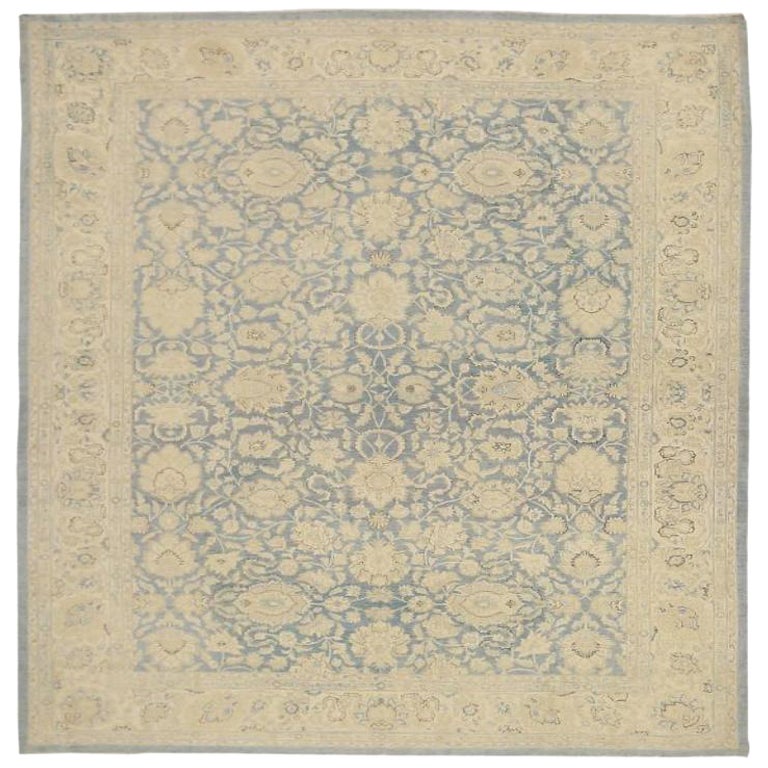 Tapis de Tabriz en laine bleu ivoire - 92562 en vente