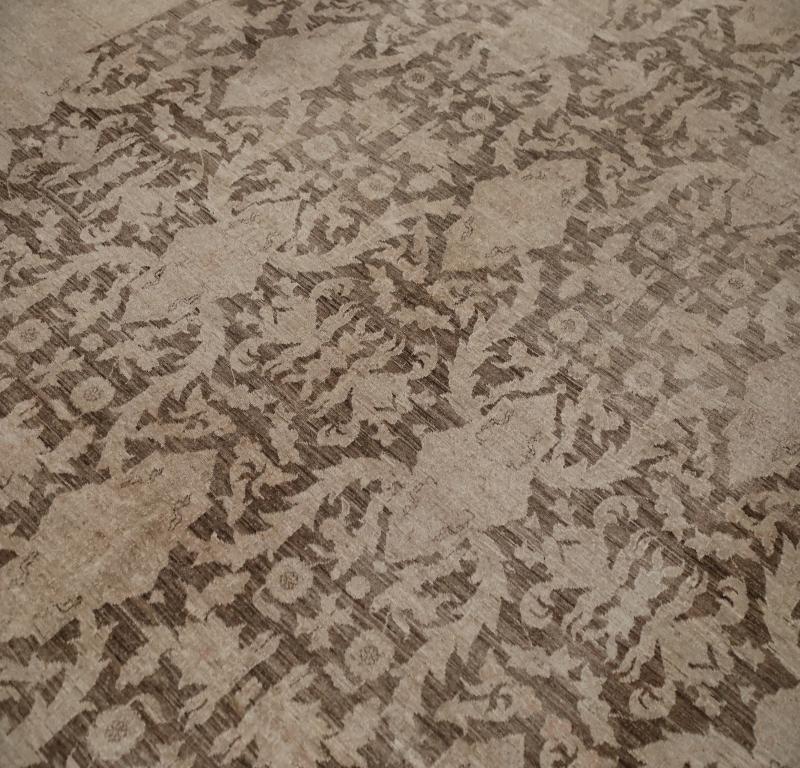 Tribale Tappeti Afghanistan Tabriz - Lana Marrone Avorio - 92043 in vendita