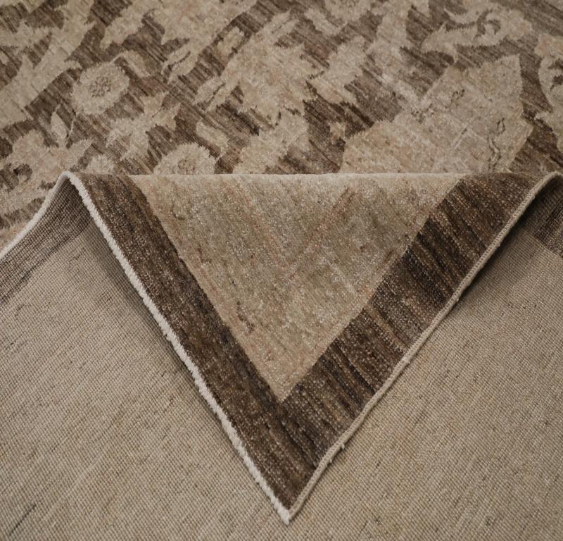 Afghano Tappeti Afghanistan Tabriz - Lana Marrone Avorio - 92043 in vendita