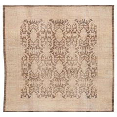 Afghanistan Tabriz Area Rugs - Wool Brown Ivory Design - 92043