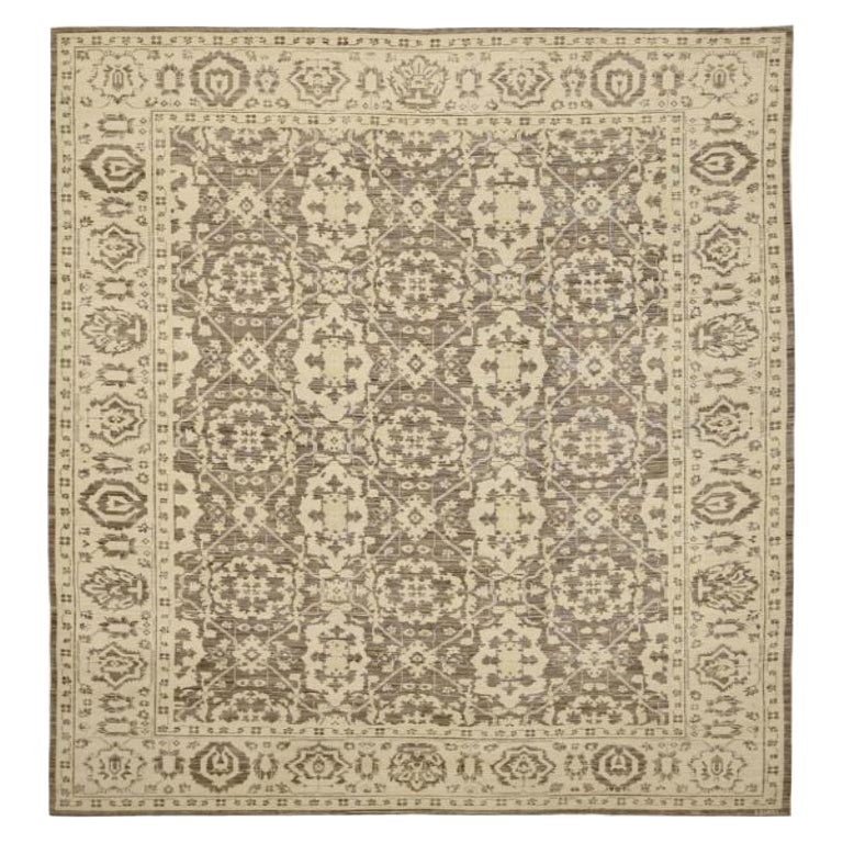 Tappeti Afghanistan Tabriz - Lana Marrone Avorio - 92045