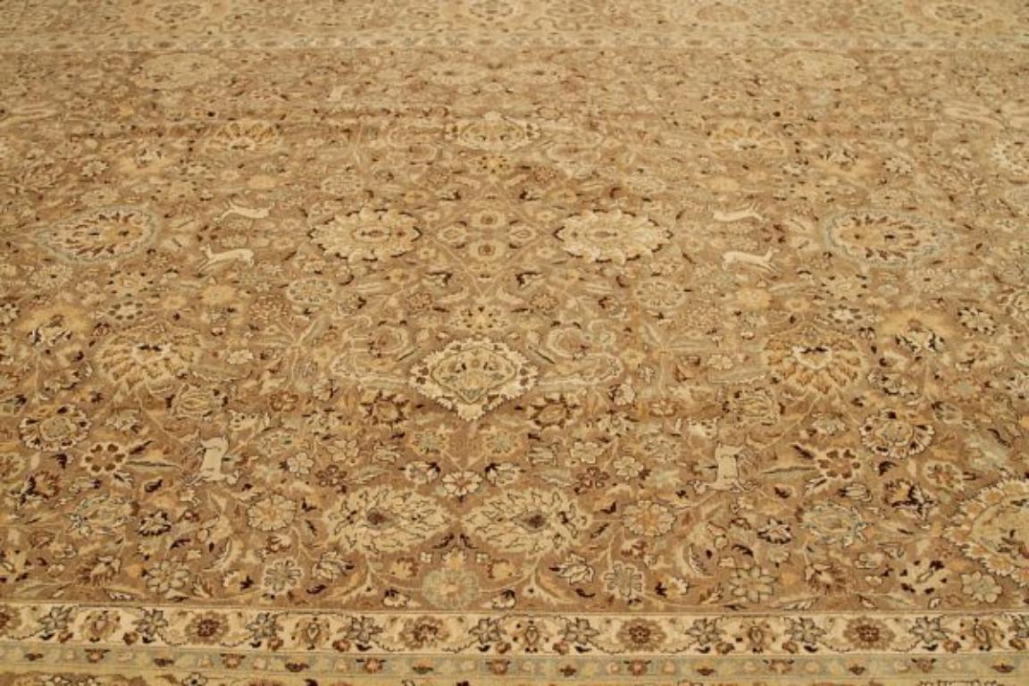 Tribale Tappeti Afghanistan Tabriz - Lana Marrone Avorio - 92067 in vendita
