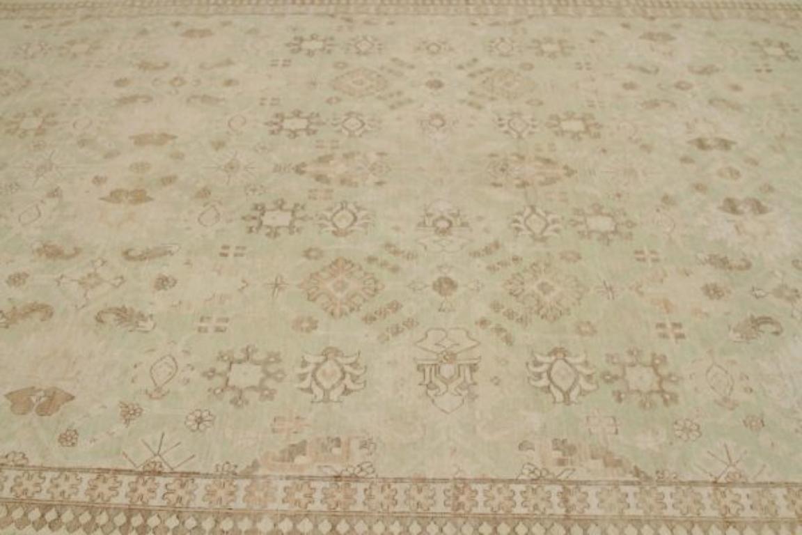 Afghanistan Tabriz Area Rugs - Wolle Brown Ivory Design - 92074 (Stammeskunst) im Angebot