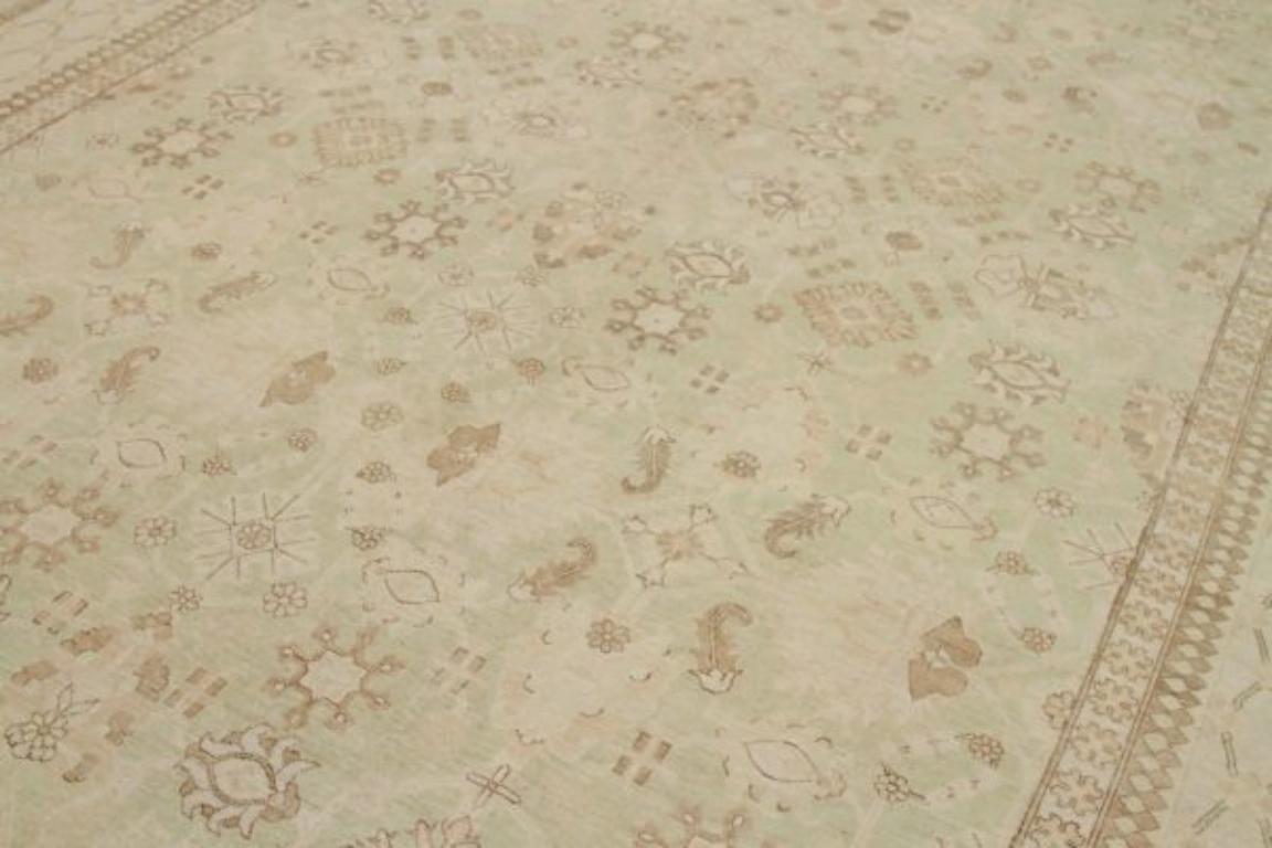Afghanistan Tabriz Area Rugs - Wolle Brown Ivory Design - 92074 (Afghanisch) im Angebot