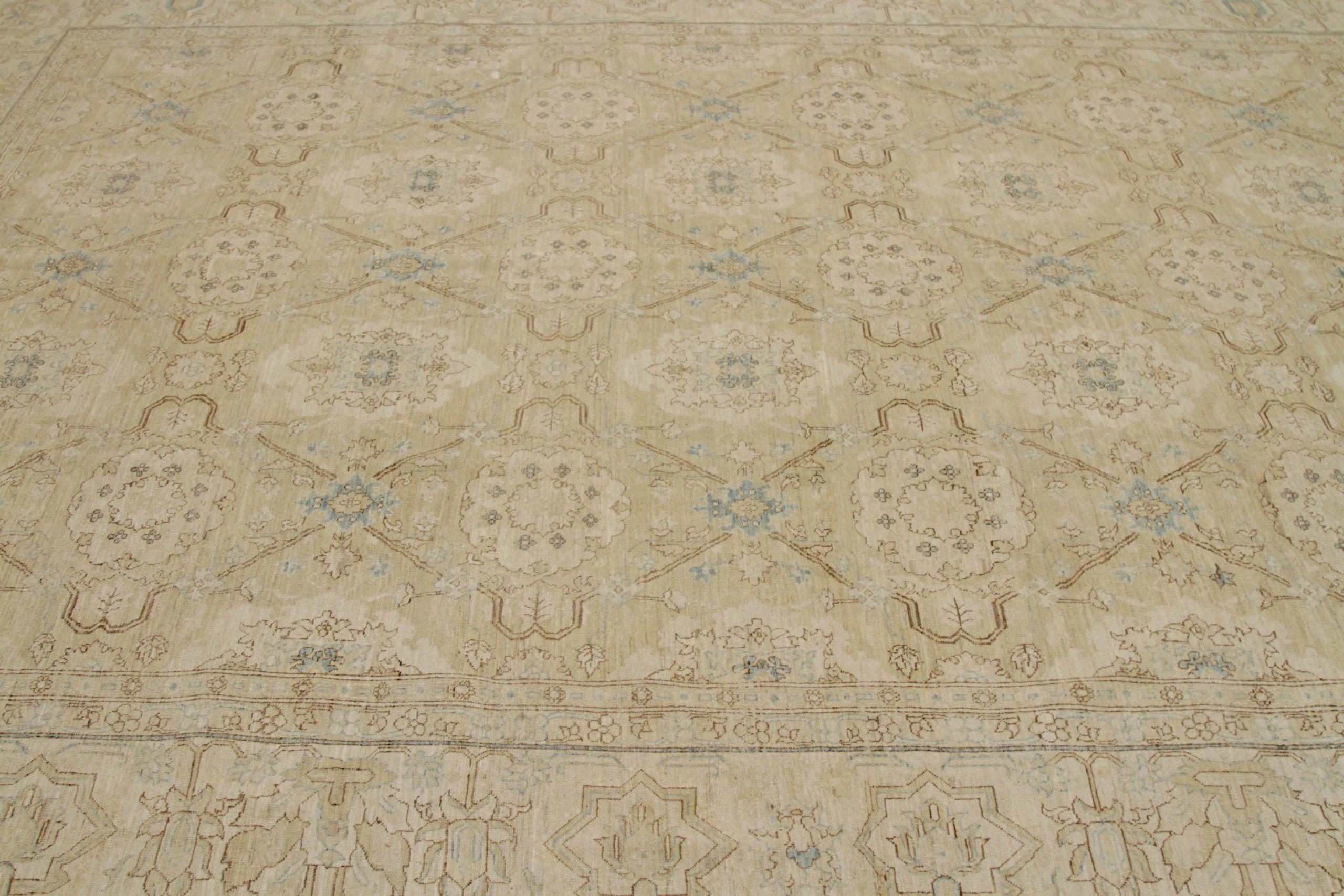 Tribale Tappeti Afghanistan Tabriz - Lana Avorio Taupe Design - 92082 in vendita