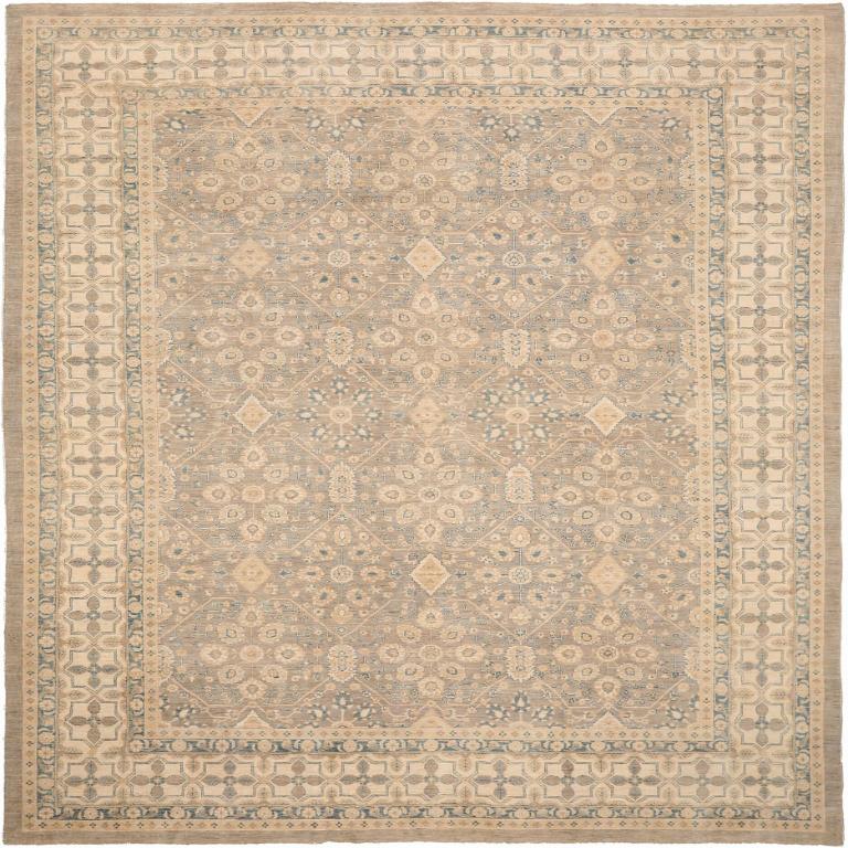 Tribale Tappeti Afghanistan Tabriz - Lana Avorio Taupe Disegno Giallo - 93887 in vendita