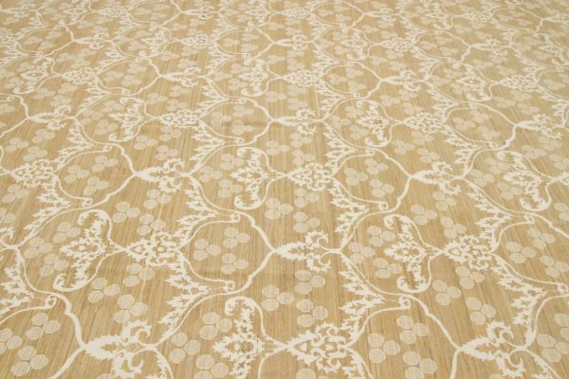 Tribal Tapis de Tabriz en laine ivoire et jaune, Afghanistan - 92077 en vente