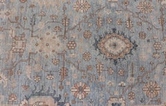 Afghanistan Tabriz Gallery Runner with Pale Blue Field and Ivory Border