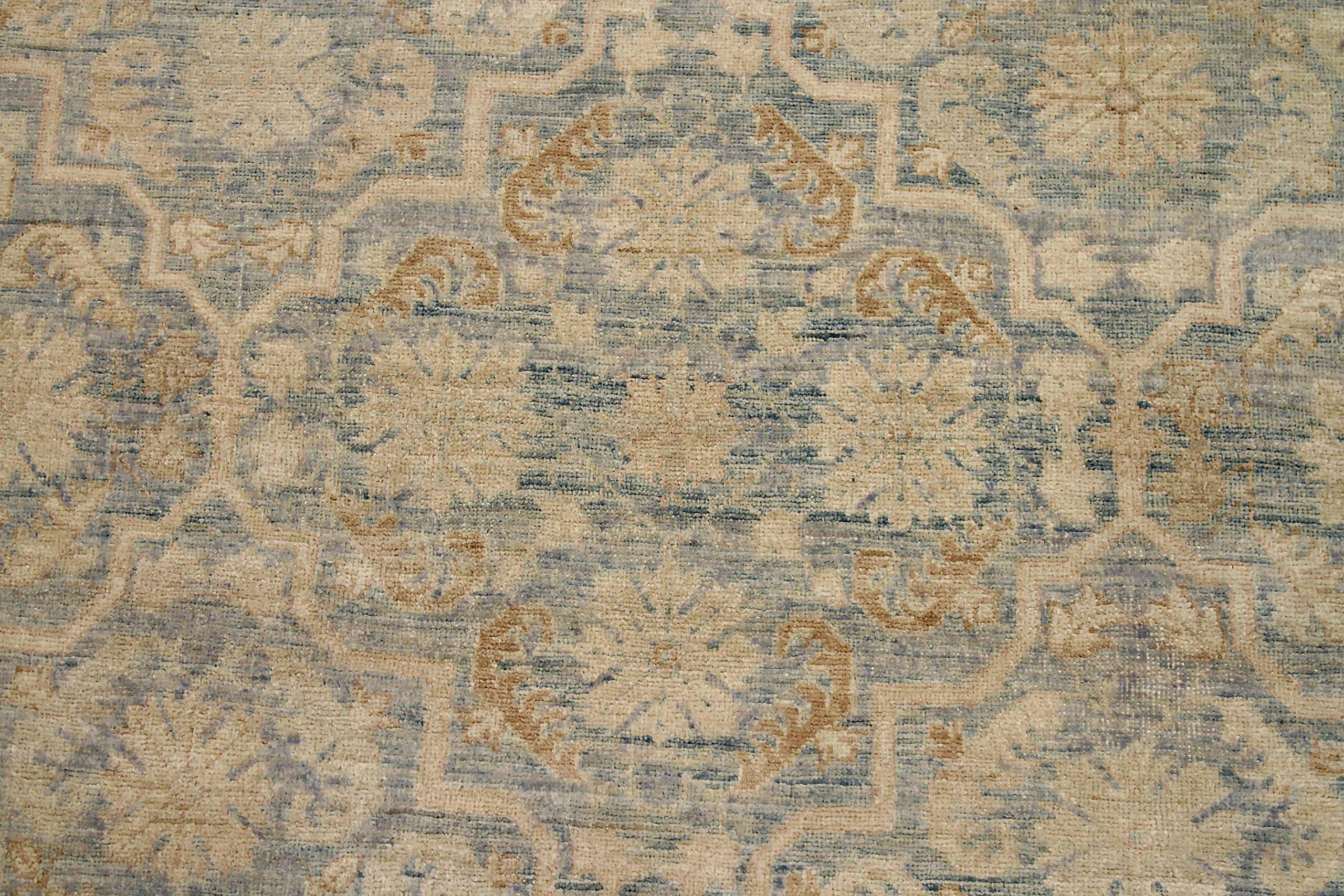Afghanistan Tabriz Over Size Rug Circa 1990 - Wool Blue Yellow Design - 90582 For Sale 1