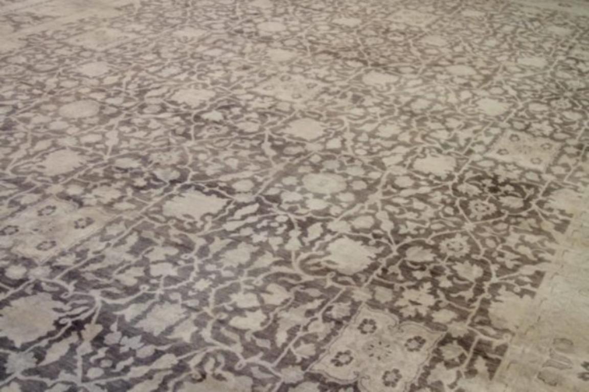 Afghanistan Tabriz Over Size Teppich CIRCA 1990 - Wolle Braun Elfenbein Design - 91791 (Stammeskunst) im Angebot