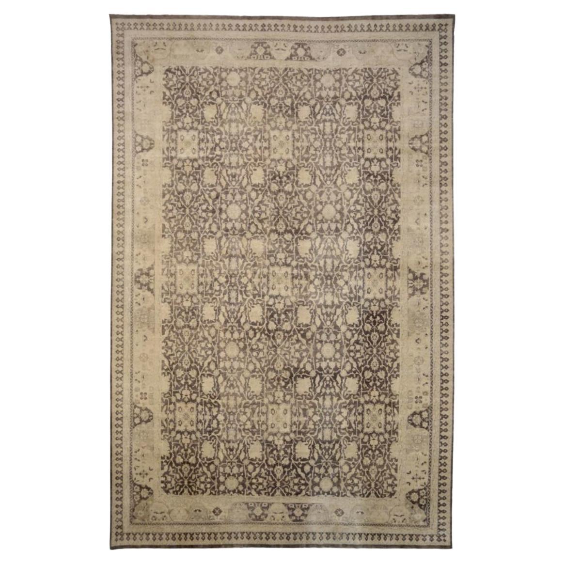 Afghanistan Tabriz Over Size Teppich CIRCA 1990 - Wolle Braun Elfenbein Design - 91791