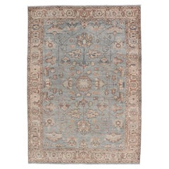 Afghanistan Tabriz Teppich mit blassblauem Feld und zartem Blumendesign