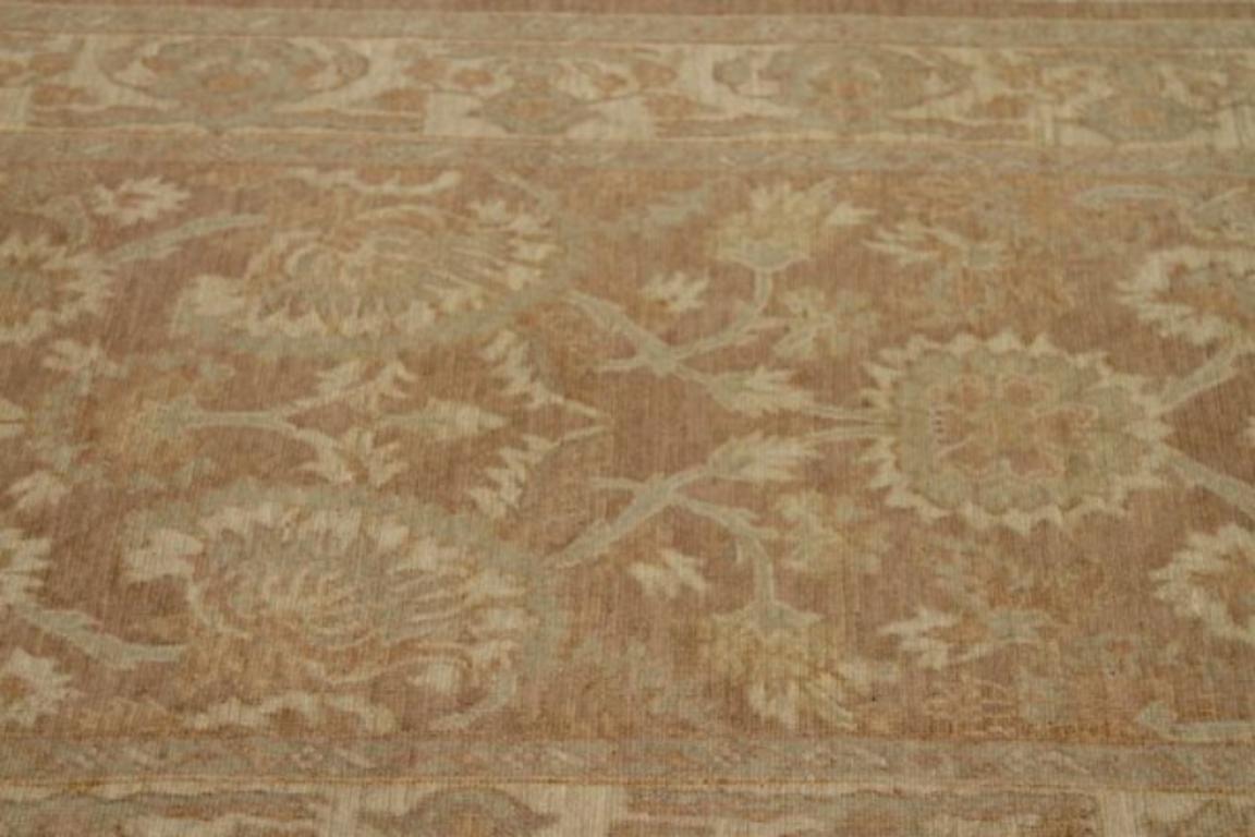 Afghanistan Tabriz Läufer Teppich CIRCA 1990 - Wolle Braun Elfenbein Design - 91936 (Stammeskunst) im Angebot