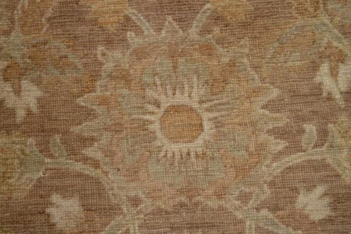 Afghanistan Tabriz Läufer Teppich CIRCA 1990 - Wolle Braun Elfenbein Design - 91936 im Zustand „Hervorragend“ im Angebot in Dallas, TX