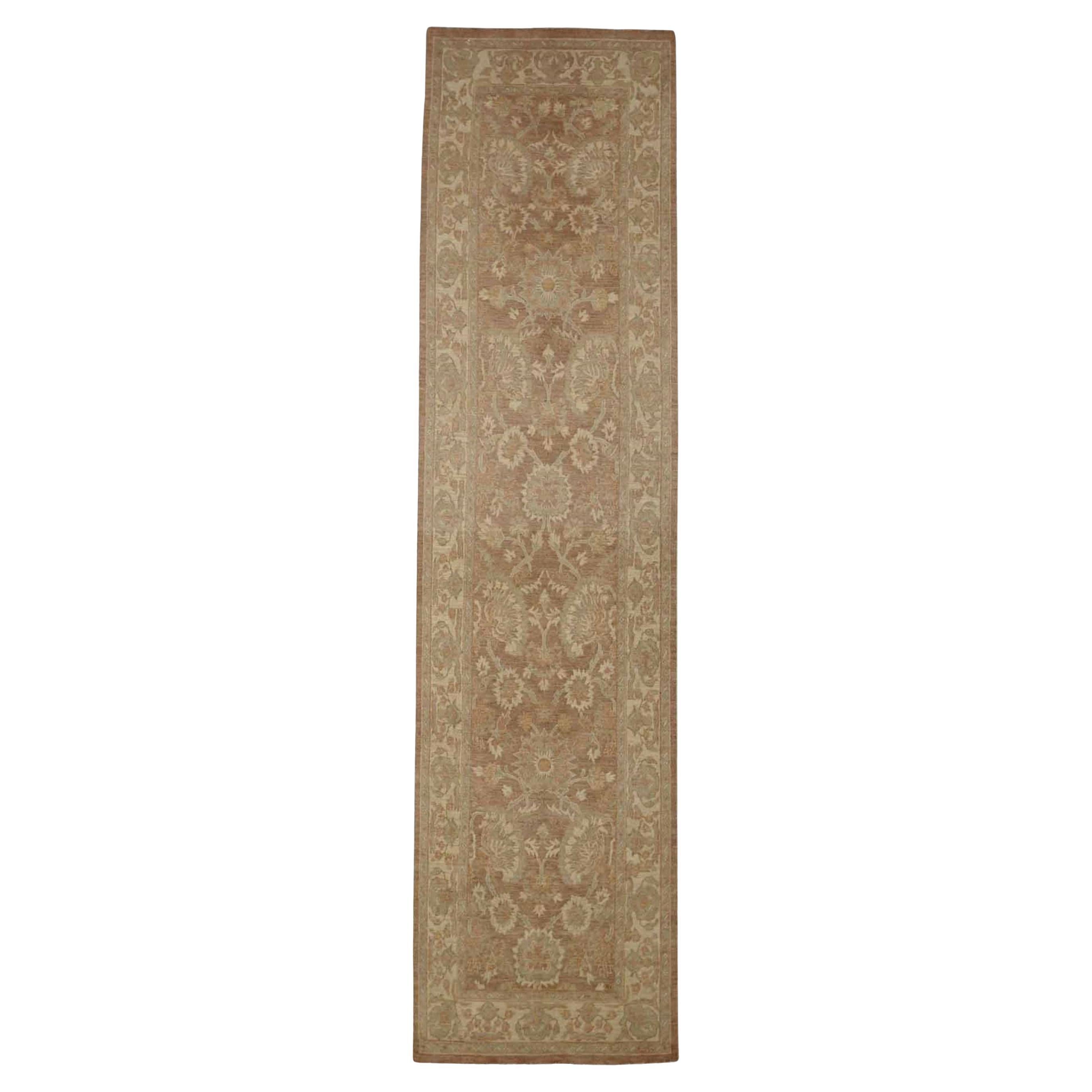 Afghanistan Tabriz Läufer Teppich CIRCA 1990 - Wolle Braun Elfenbein Design - 91936