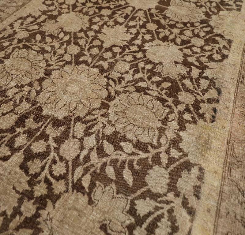 Afghanistan Tabriz Läufer Teppich - Wolle Braun Elfenbein Design - 92064 (Stammeskunst) im Angebot