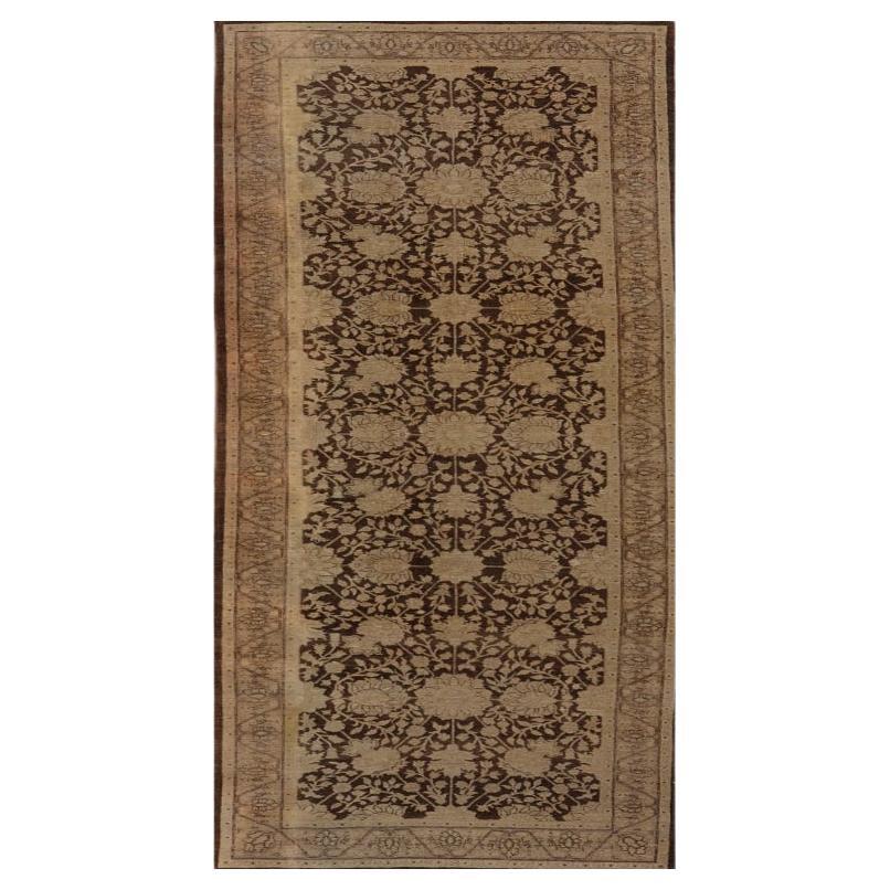 Afghanistan Tabriz Läufer Teppich - Wolle Braun Elfenbein Design - 92064