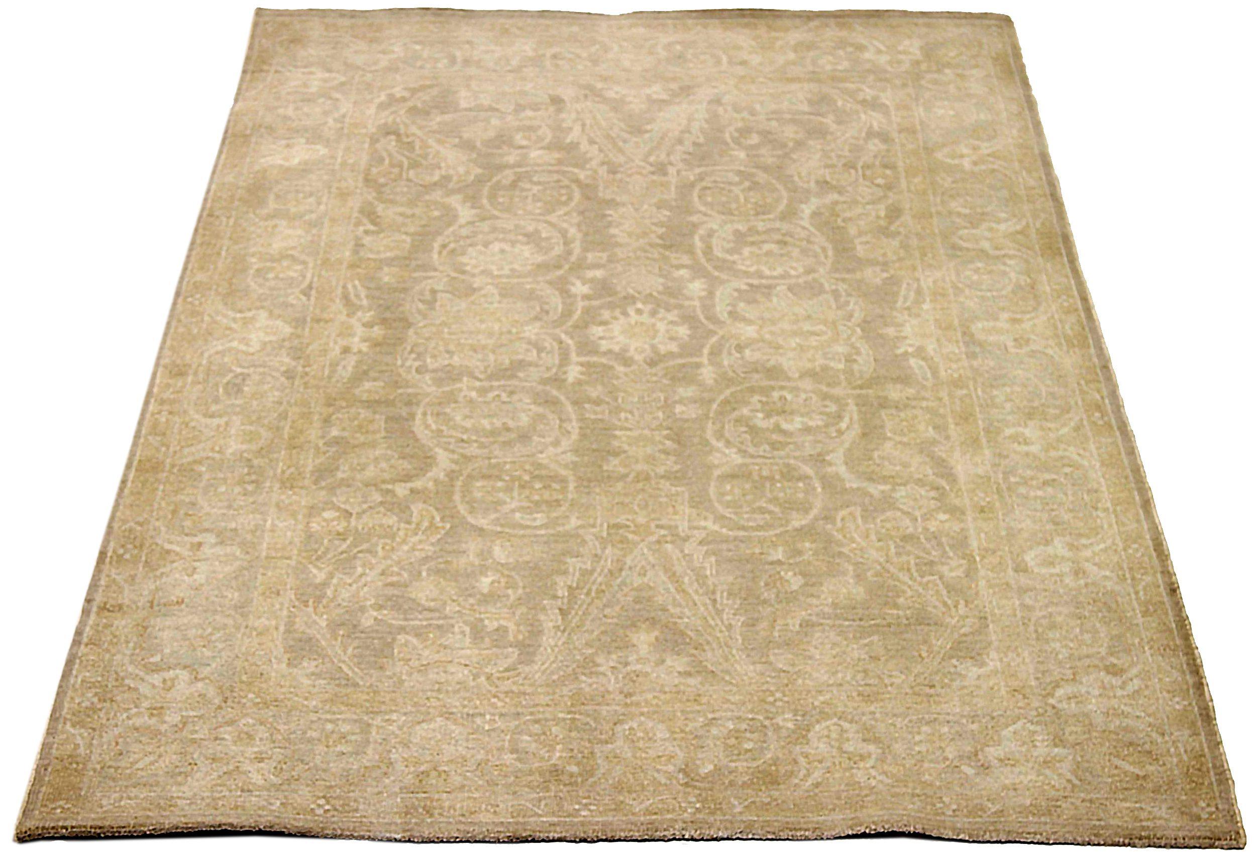 Entdecken Sie die Eleganz von Afghanistan Tabriz mit dem kleinen Teppich CIRCA 1990. Dieses exklusive Design aus Wolle und Braun-Elfenbein ist perfekt, um Ihren Raum zu verschönern.