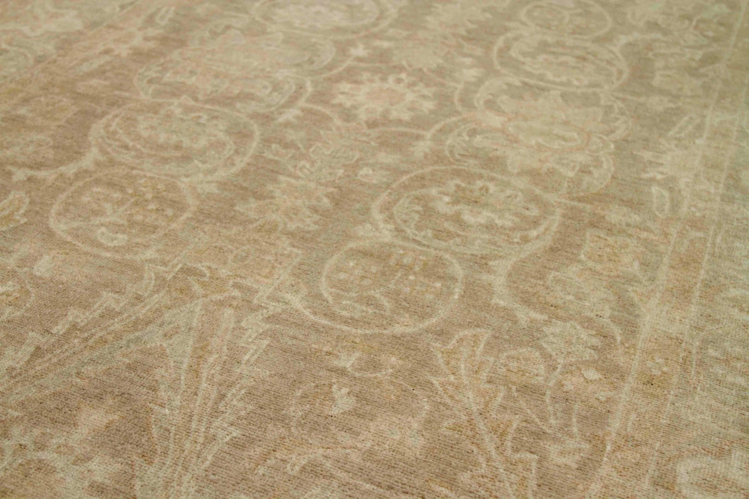 Afghanistan Tabriz Kleiner Teppich CIRCA 1990 - Wolle Braun Elfenbein Design - 91929 (Afghanisch) im Angebot