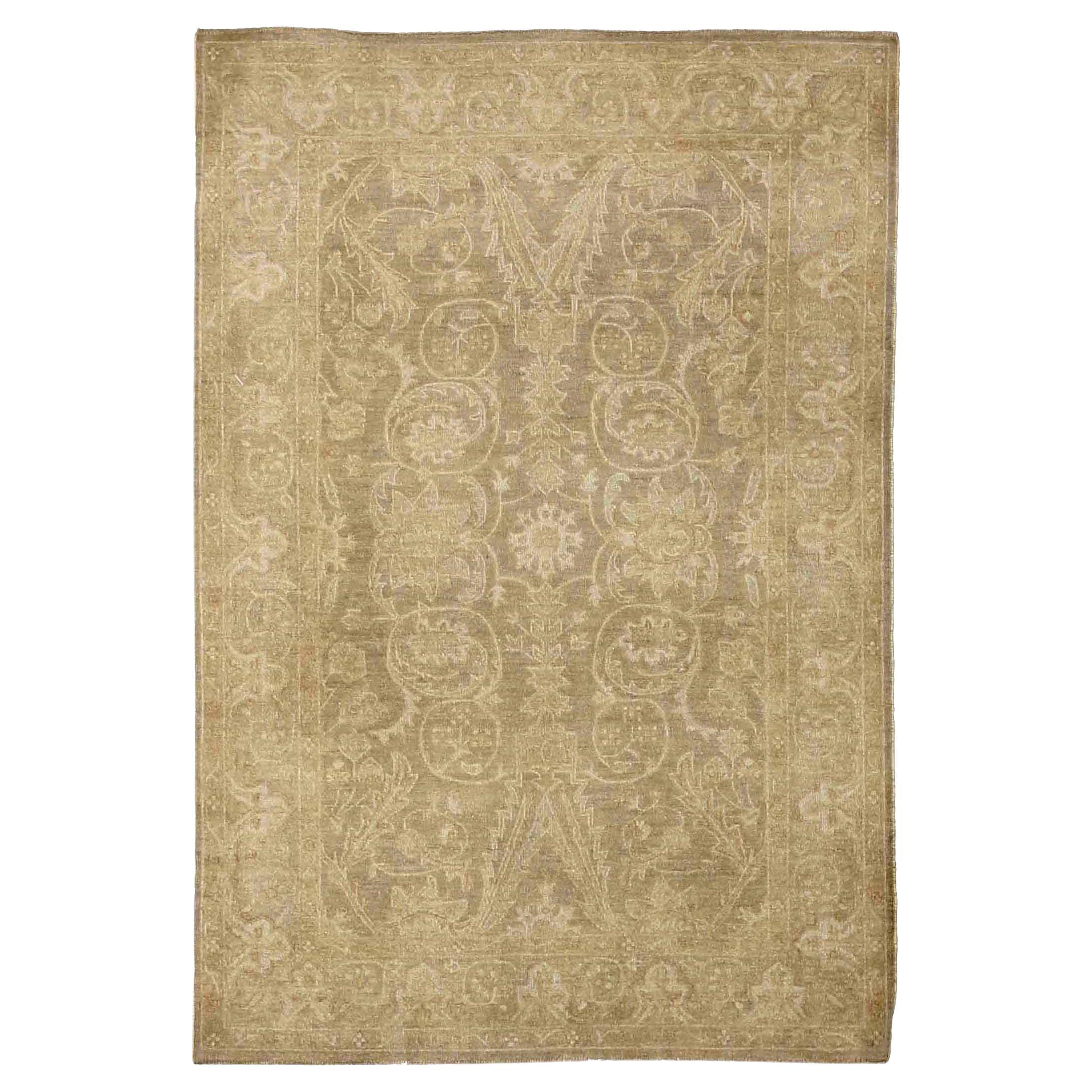Afghanistan Tabriz Kleiner Teppich CIRCA 1990 - Wolle Braun Elfenbein Design - 91929