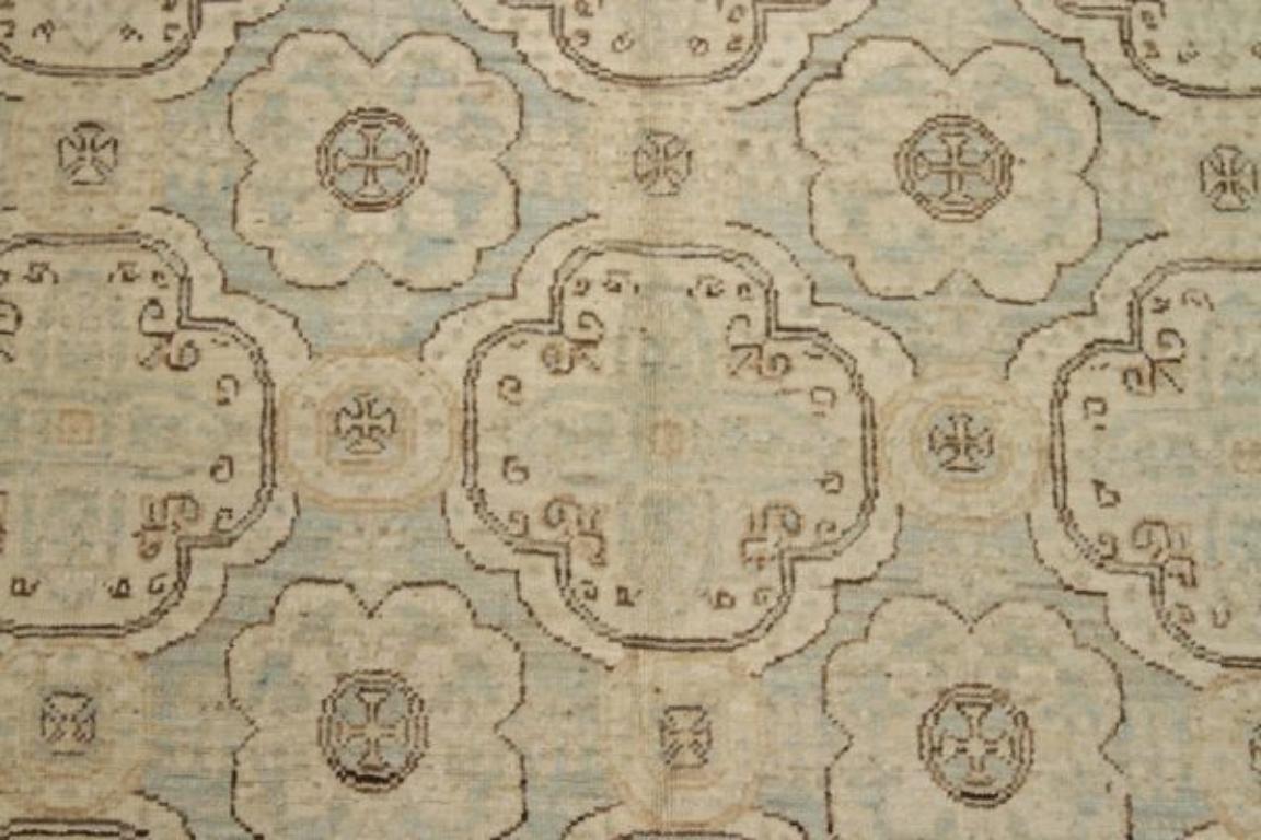 Afghano Tappeto Afghanistan Tabriz Small - Lana Marrone Avorio Design - 92051 in vendita